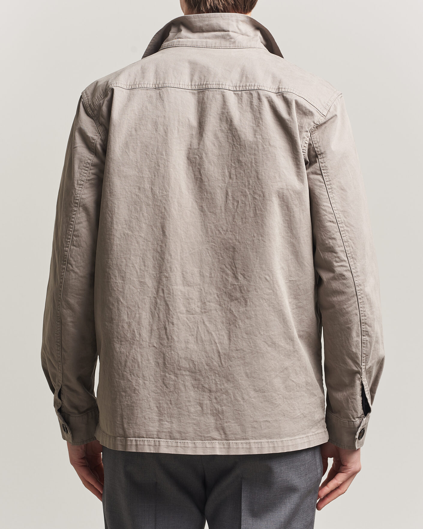Uomini | Camicie | Oscar Jacobson | Safari Cotton Shirt Jacket Grey