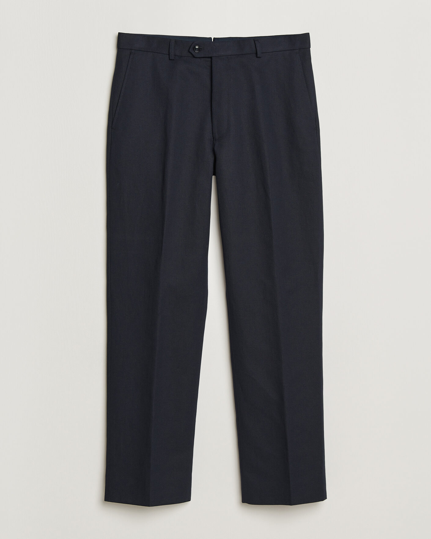 Uomini | Pantaloni | Oscar Jacobson | Del Cotton/Linen Trousers Navy
