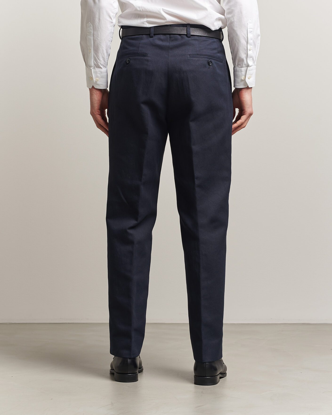 Uomini | Pantaloni | Oscar Jacobson | Del Cotton/Linen Trousers Navy
