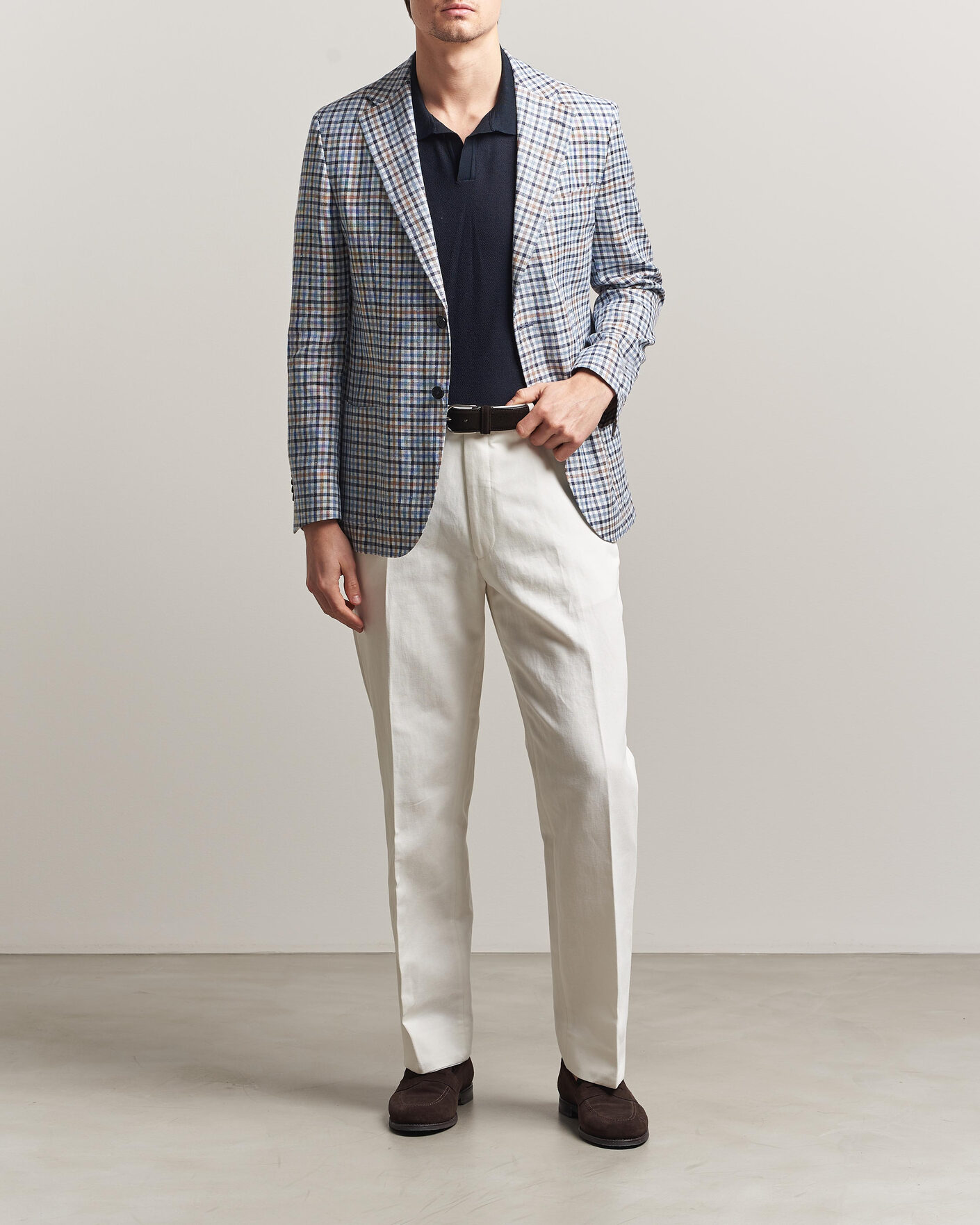 Uomini | Pantaloni | Oscar Jacobson | Del Cotton/Linen Trousers White