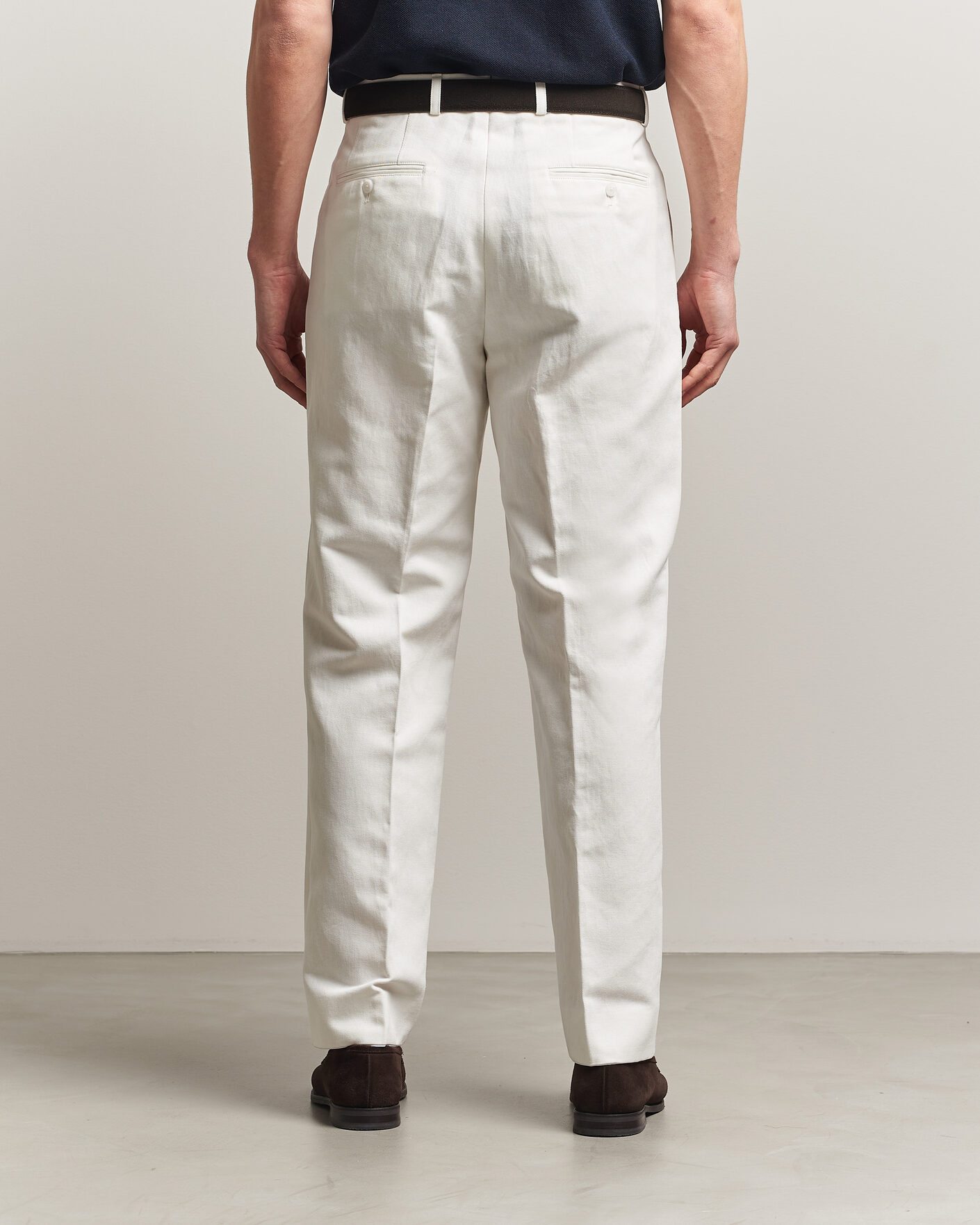 Uomini | Pantaloni | Oscar Jacobson | Del Cotton/Linen Trousers White