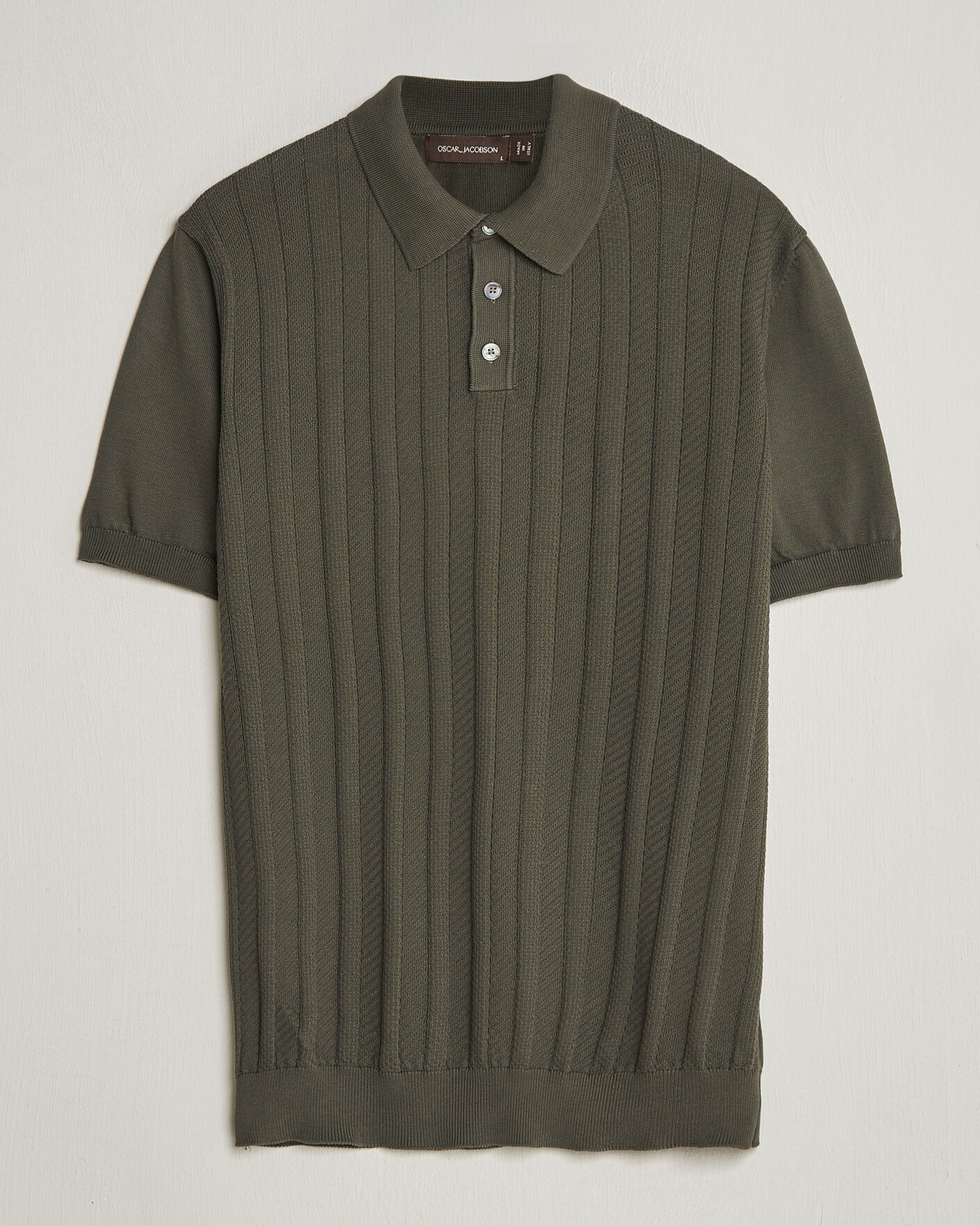 Uomini | Polo | Oscar Jacobson | Barto Structured Cotton Polo Green