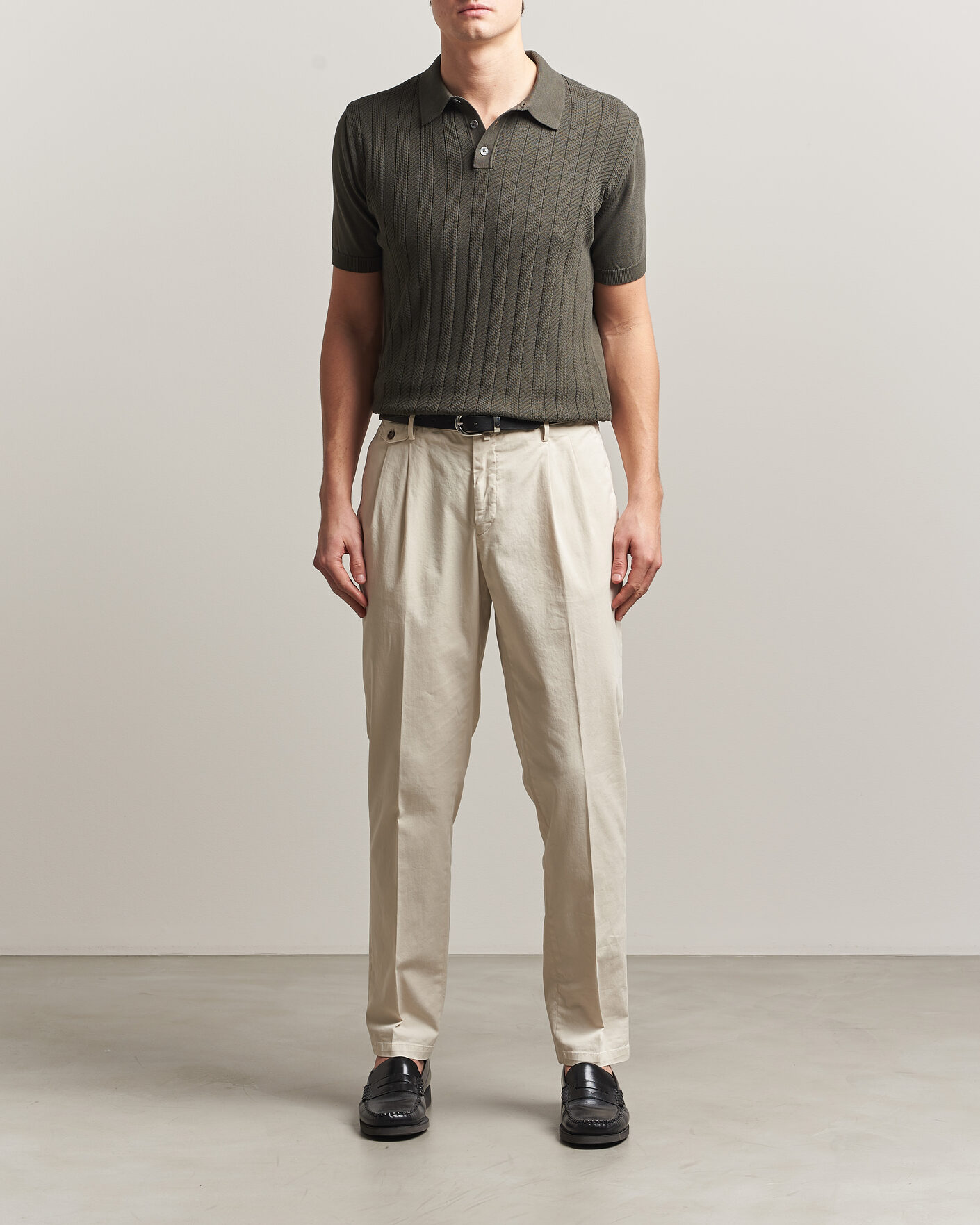 Uomini | Polo | Oscar Jacobson | Barto Structured Cotton Polo Green