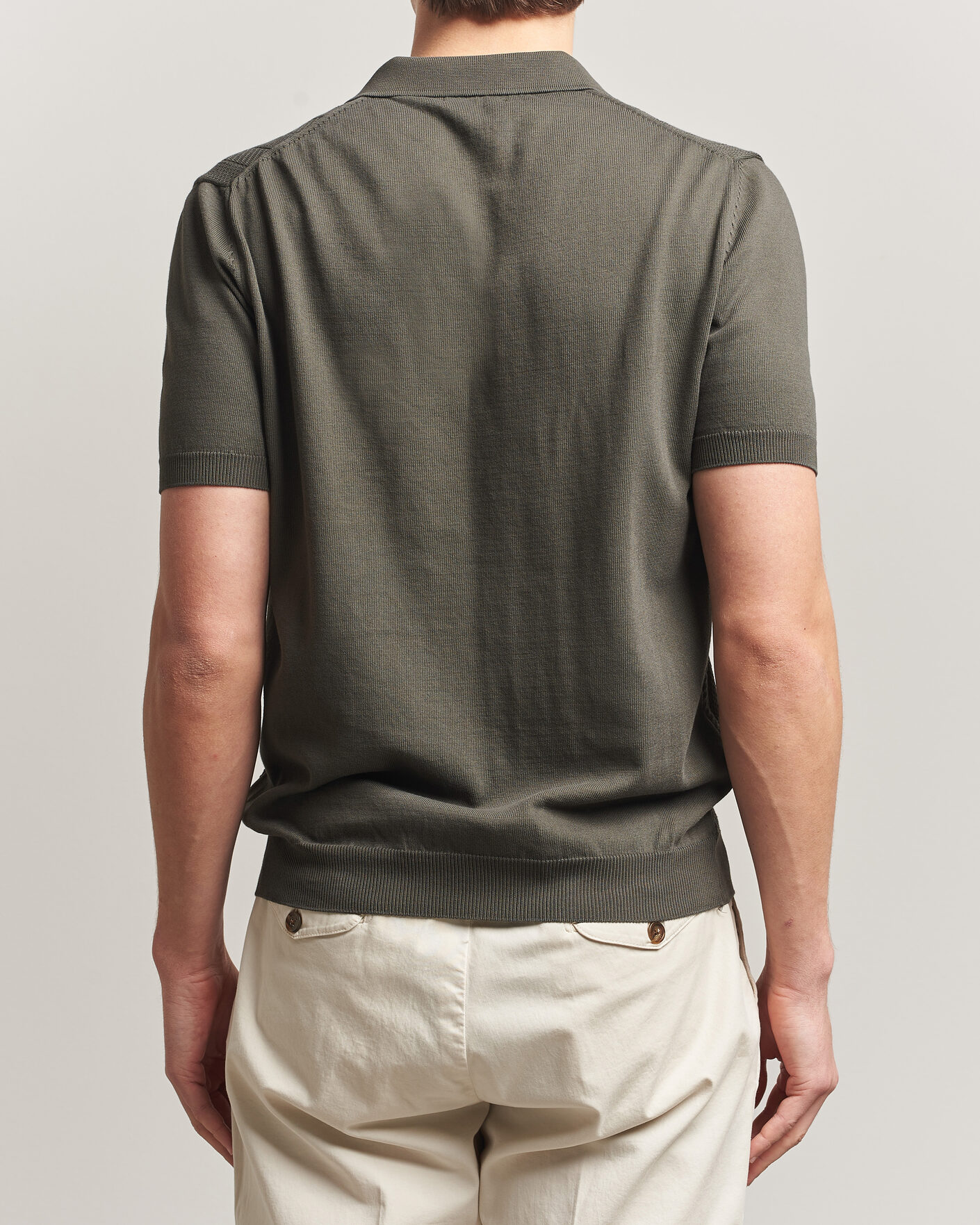 Uomini | Polo | Oscar Jacobson | Barto Structured Cotton Polo Green