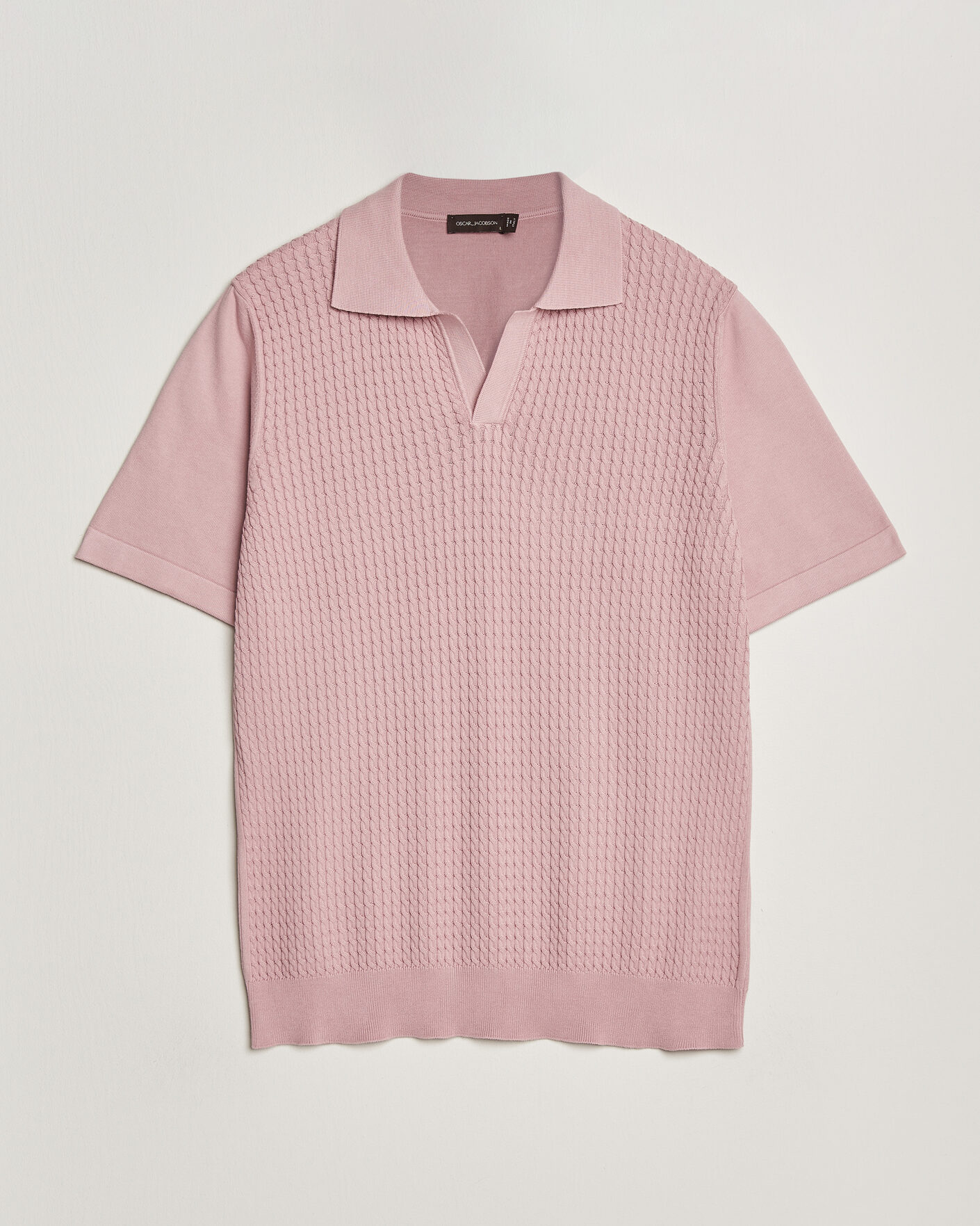 Uomini | Polo | Oscar Jacobson | Alf Structured Cotton Polo Pink
