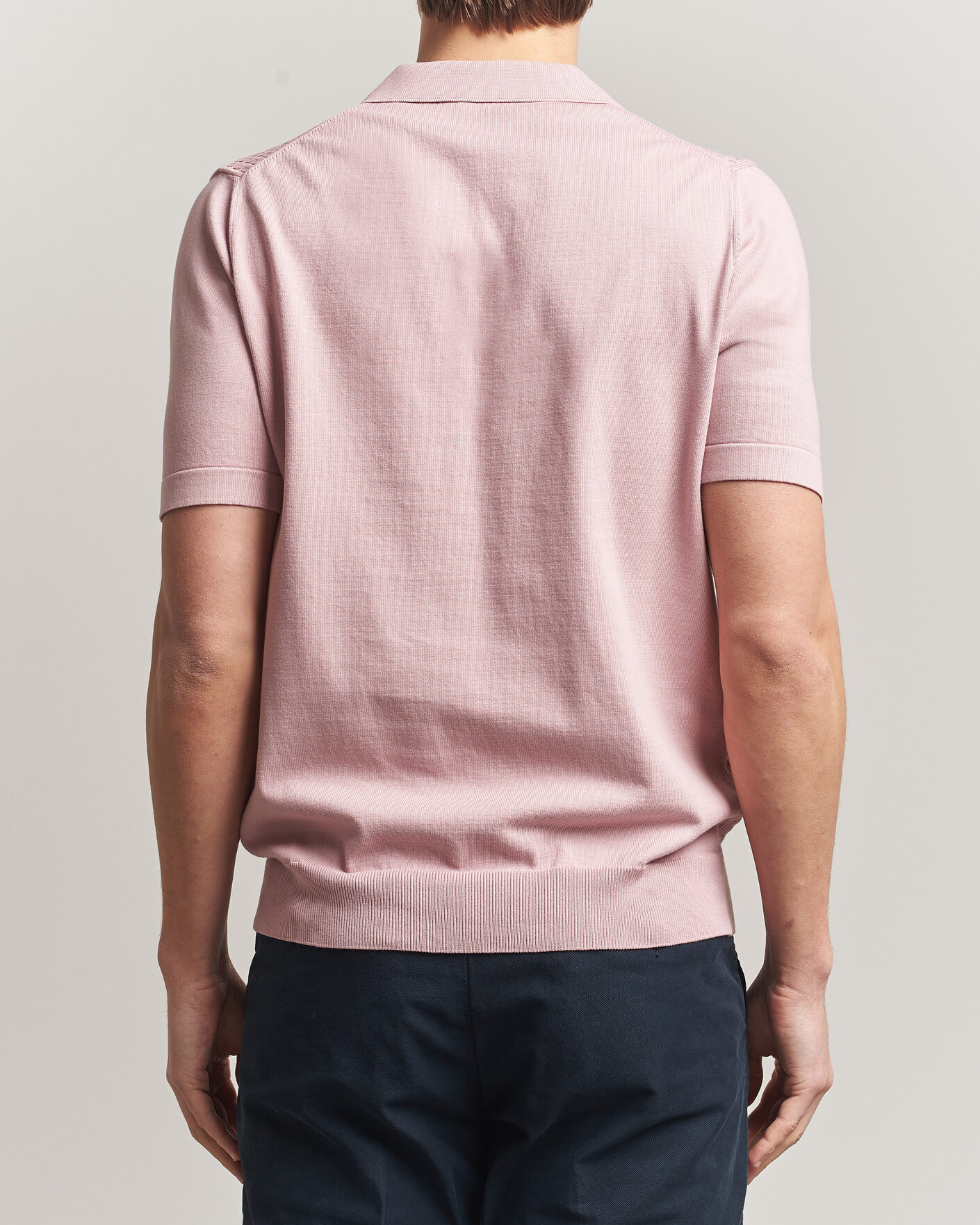 Uomini | Polo | Oscar Jacobson | Alf Structured Cotton Polo Pink