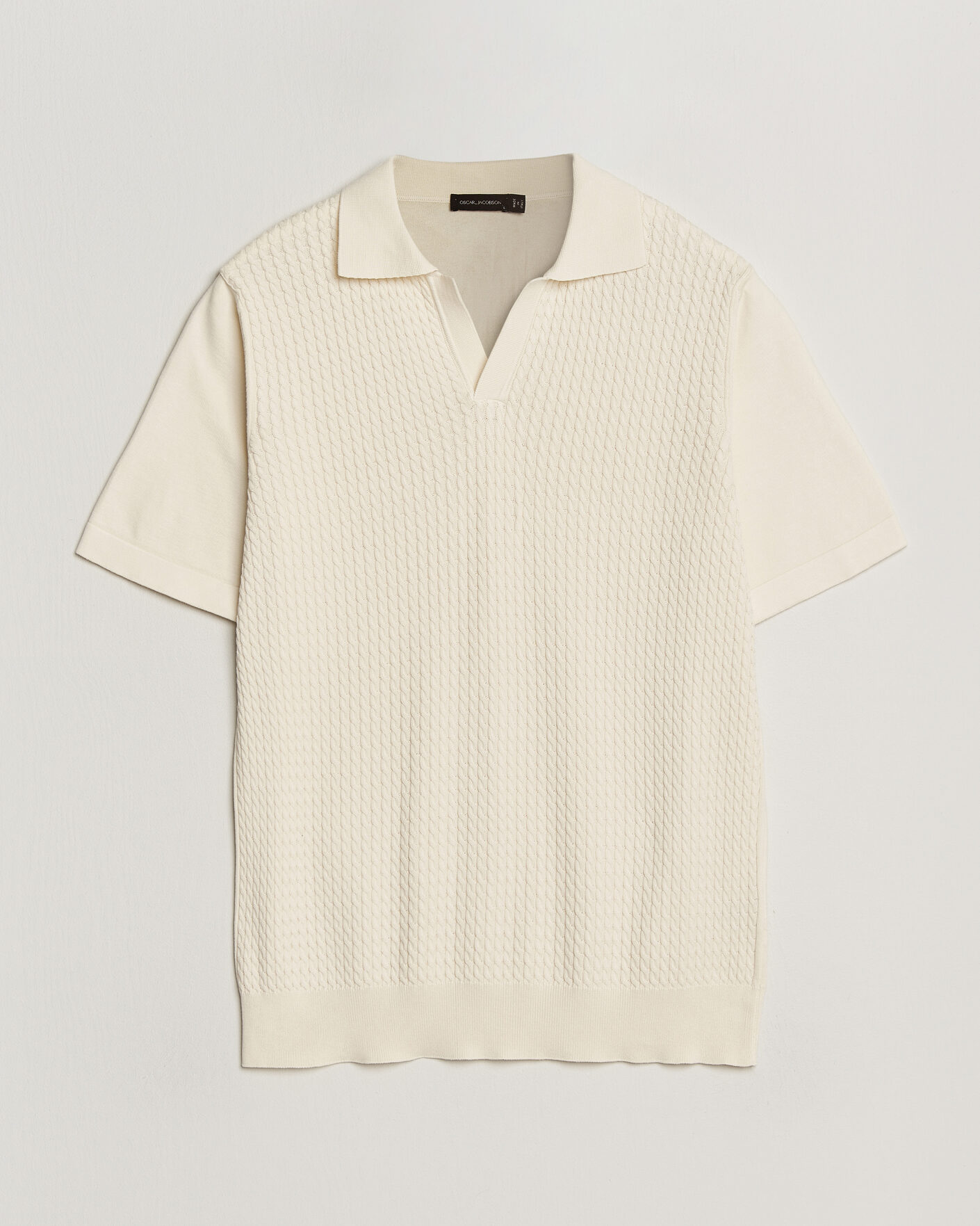 Uomini | Polo | Oscar Jacobson | Alf Structured Cotton Polo Off White