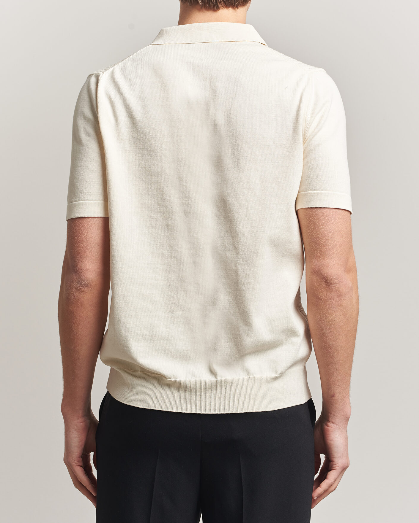 Uomini | Polo | Oscar Jacobson | Alf Structured Cotton Polo Off White