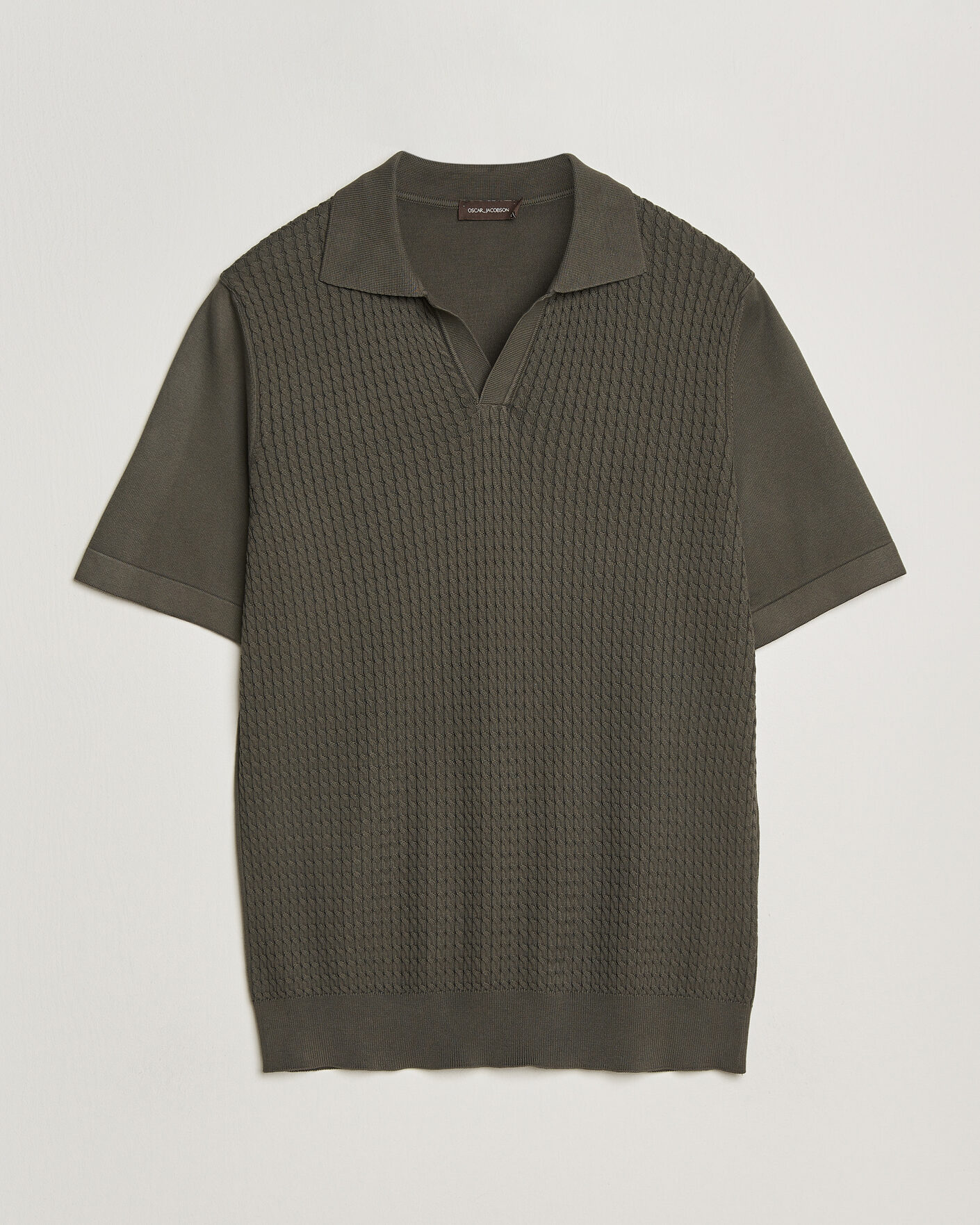 Uomini | Polo | Oscar Jacobson | Alf Structured Cotton Polo Green