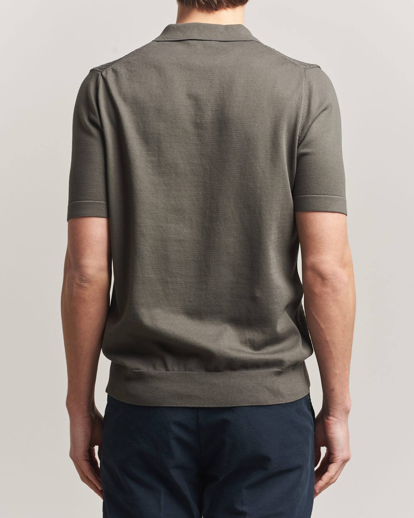 Uomini | Polo | Oscar Jacobson | Alf Structured Cotton Polo Green