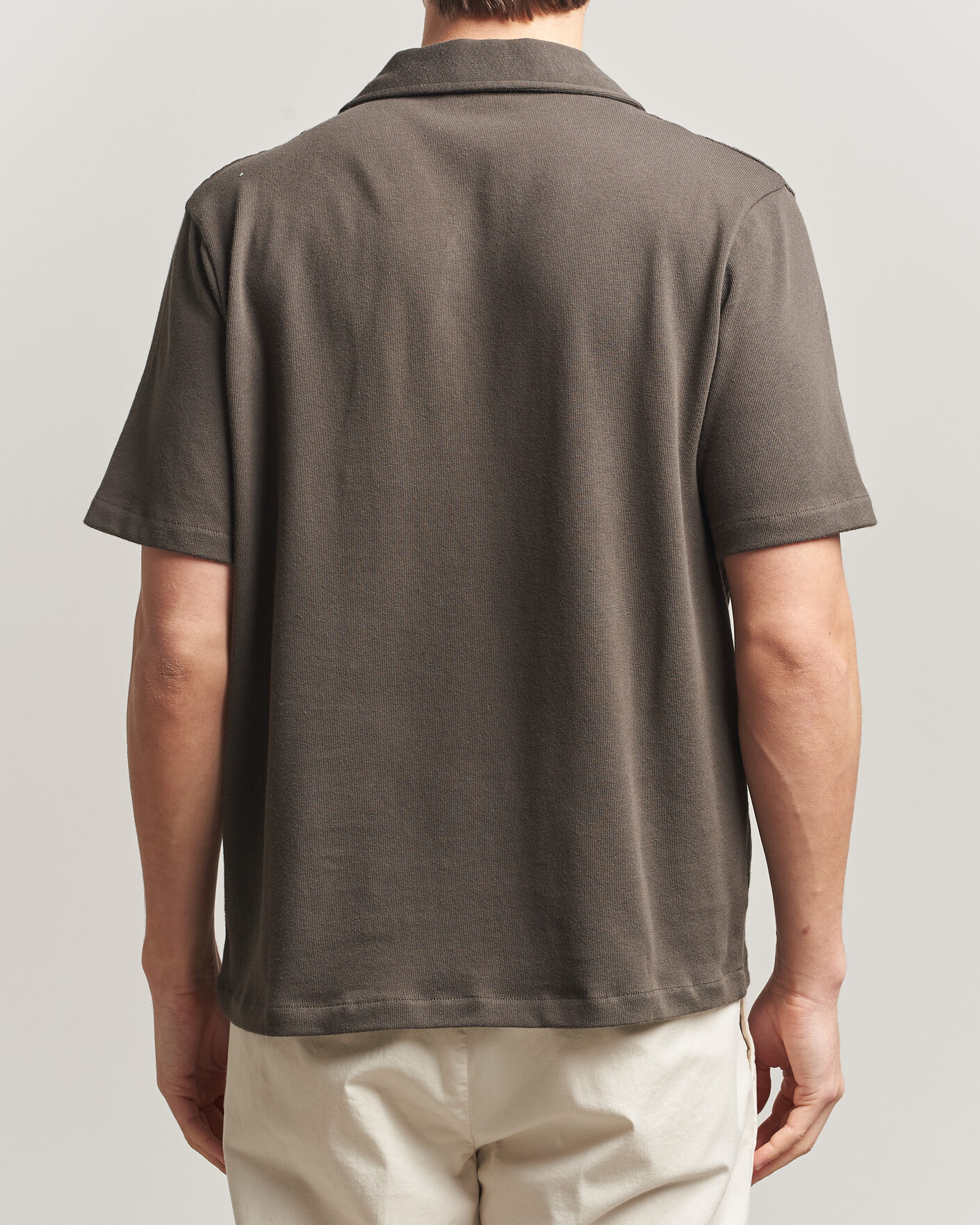 Uomini | Camicie | Oscar Jacobson | Kirk Knitted Short Sleeve Shirt Green