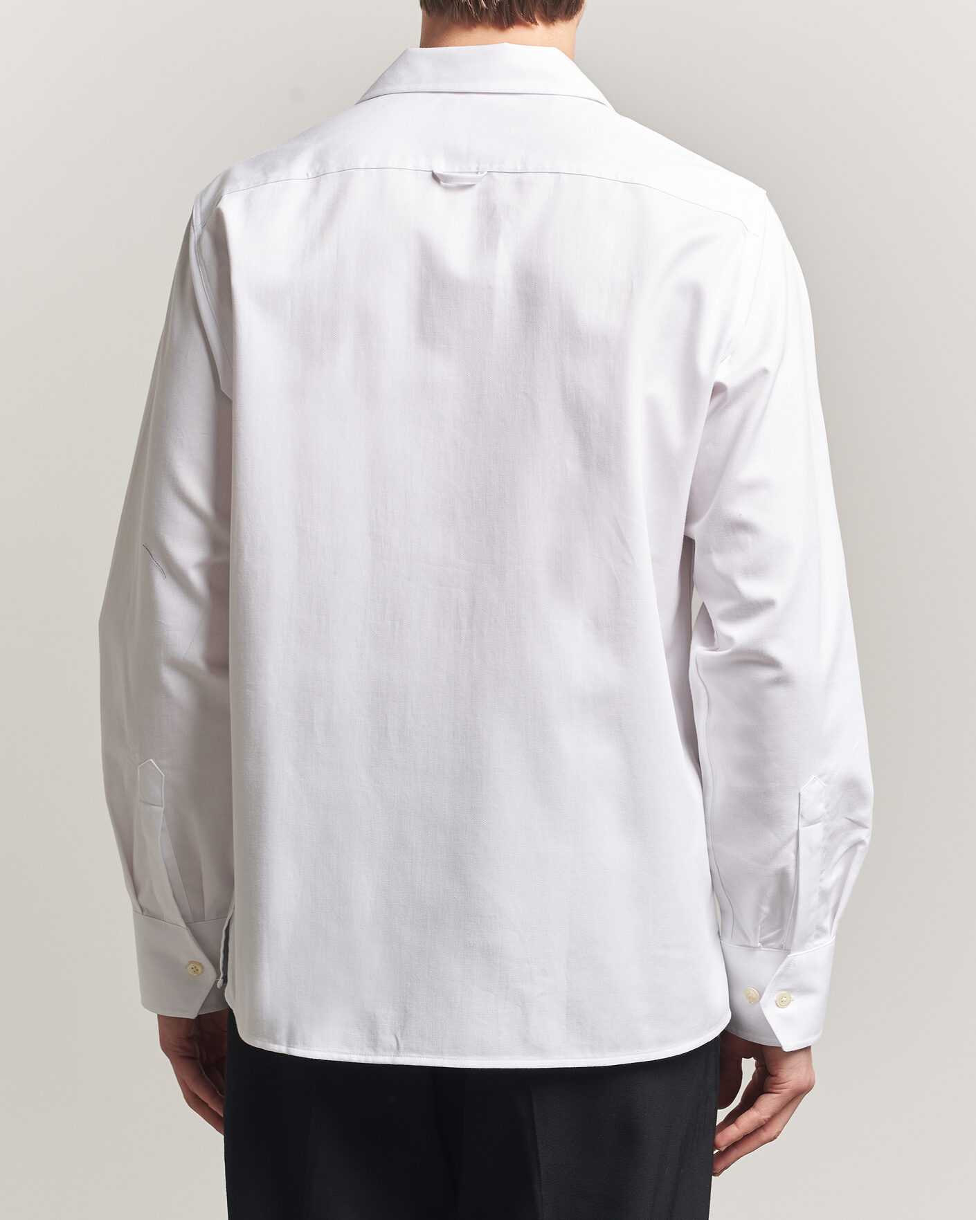 Uomini | Camicie | Oscar Jacobson | Straight Fit Bowling Collar Cotton Shirt White