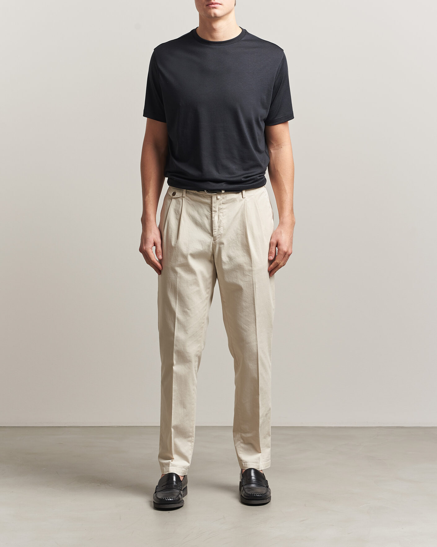 Uomini | T-shirt | Oscar Jacobson | Kim Lyocel/Cotton T-Shirt Black