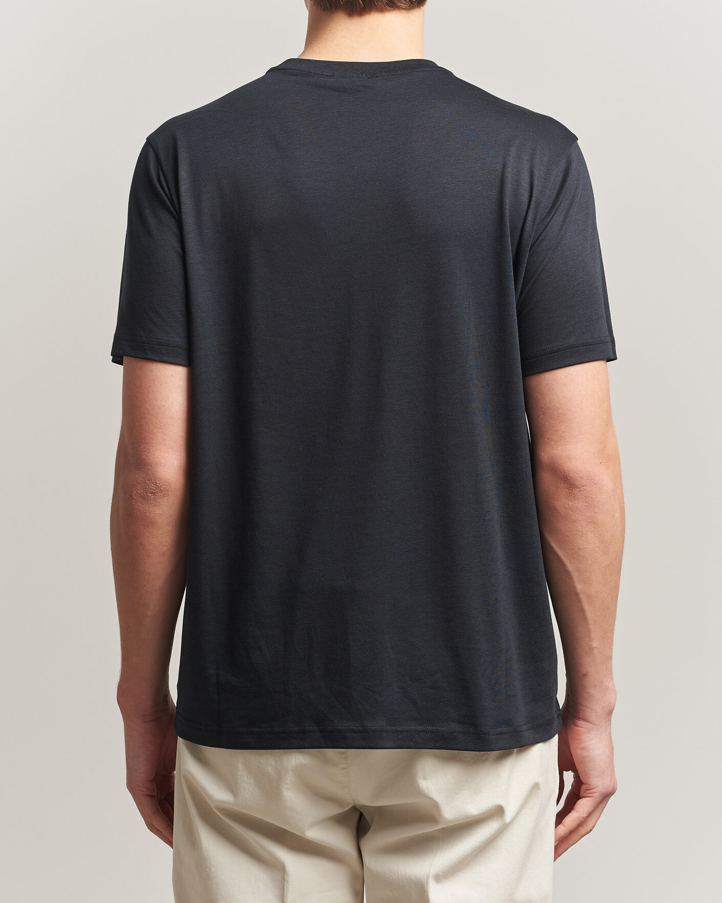Uomini | T-shirt | Oscar Jacobson | Kim Lyocel/Cotton T-Shirt Black