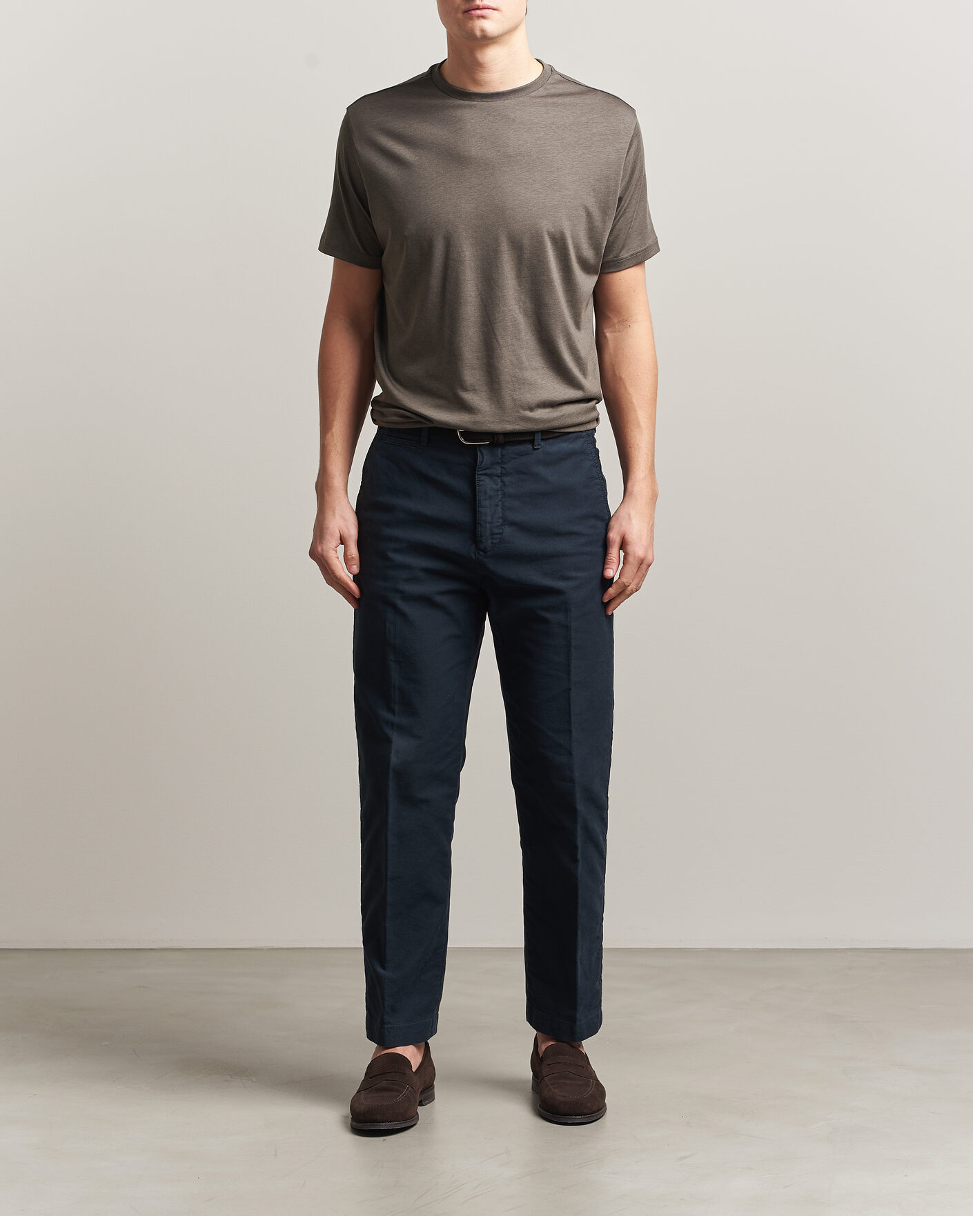 Uomini | T-shirt | Oscar Jacobson | Kim Lyocel/Cotton T-Shirt Green