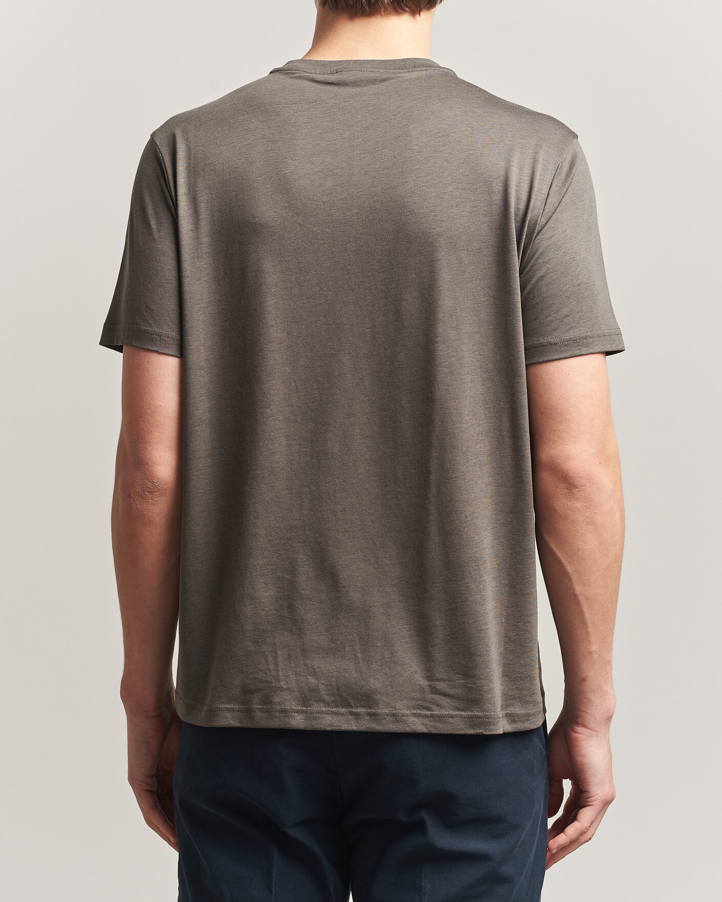 Uomini | T-shirt | Oscar Jacobson | Kim Lyocel/Cotton T-Shirt Green