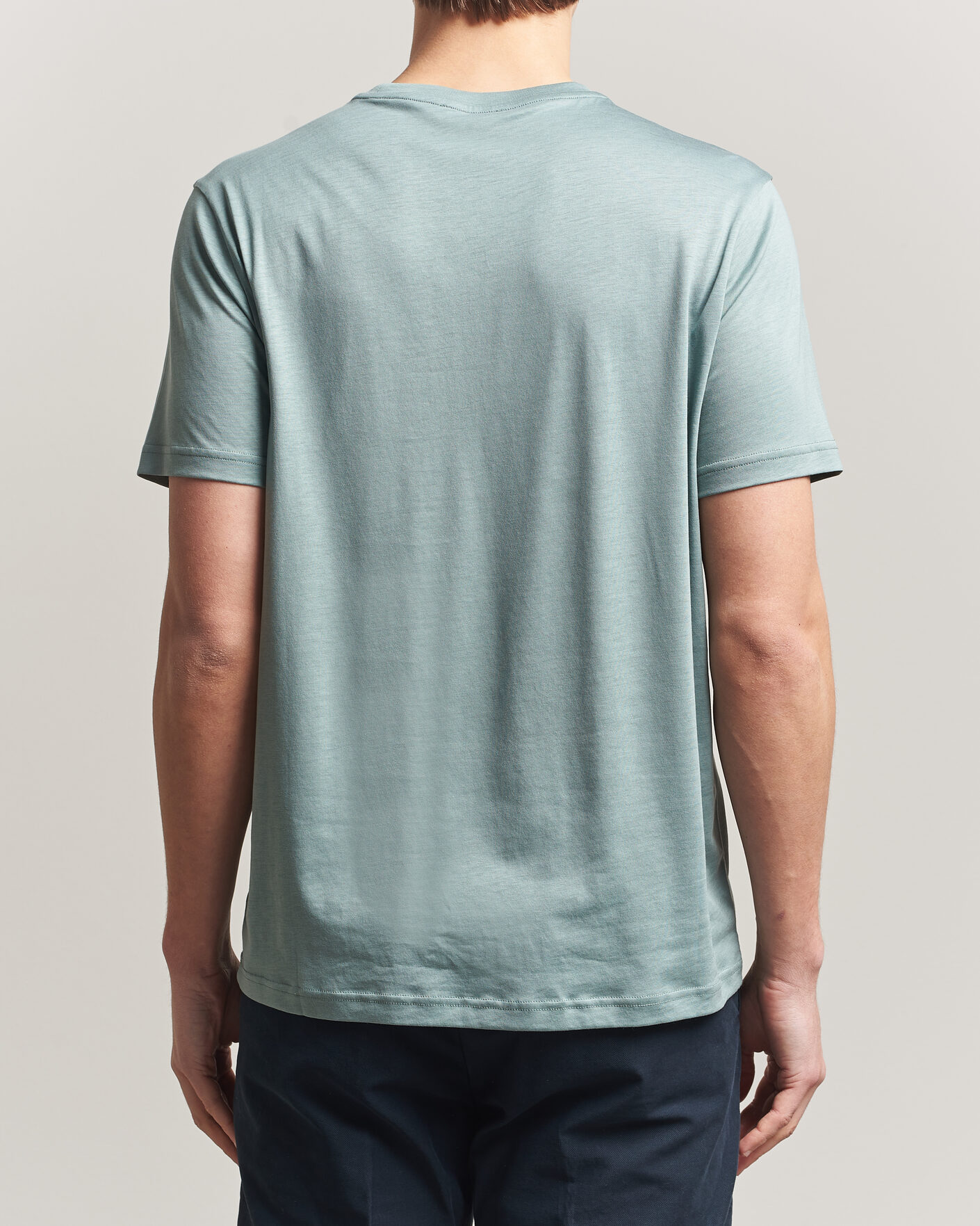 Uomini | T-shirt | Oscar Jacobson | Kim Lyocel/Cotton T-Shirt Soft Green