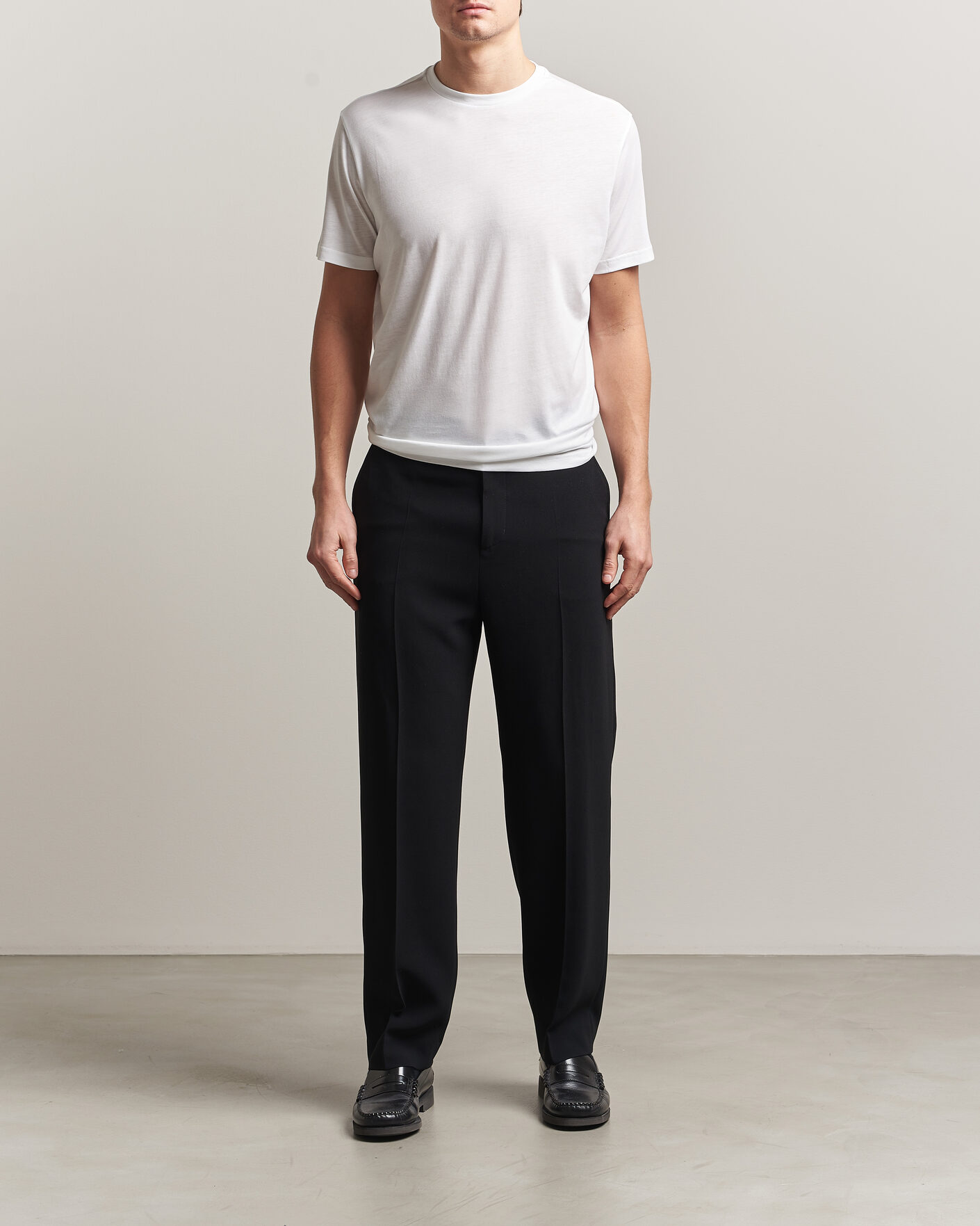 Uomini | T-shirt | Oscar Jacobson | Kim Lyocel/Cotton T-Shirt White