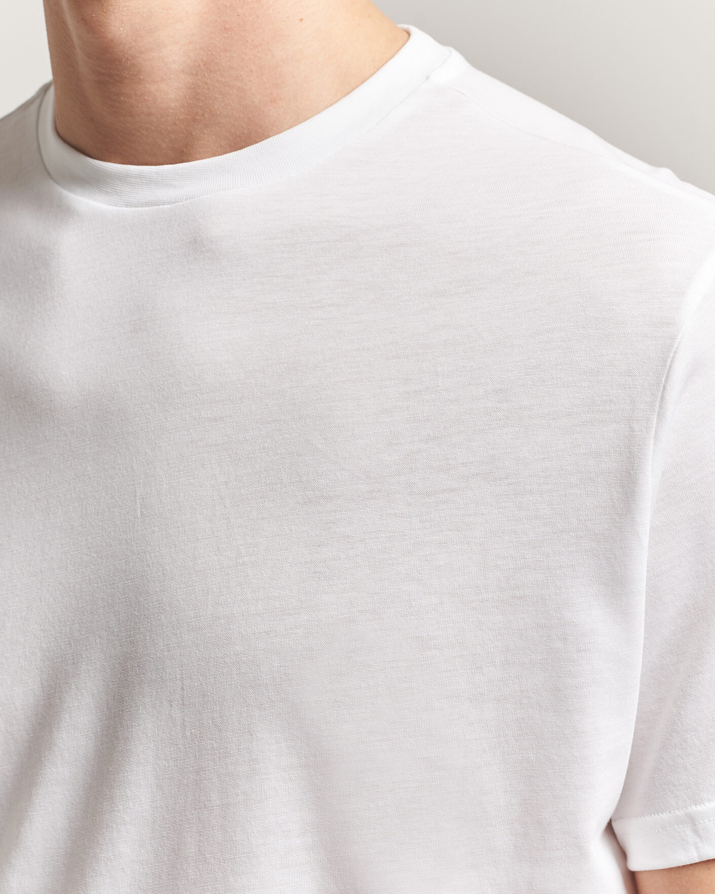 Uomini | T-shirt | Oscar Jacobson | Kim Lyocel/Cotton T-Shirt White
