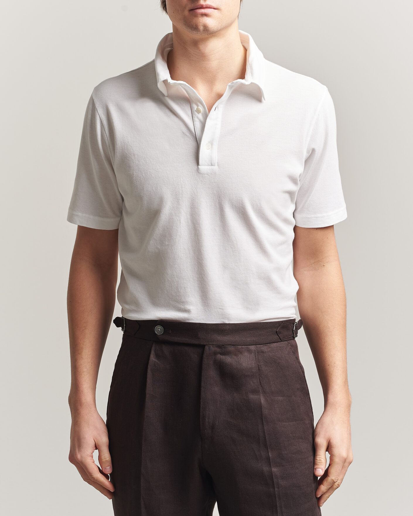 Uomini | Polo | Zanone | Soft Cotton Piquet Polo White