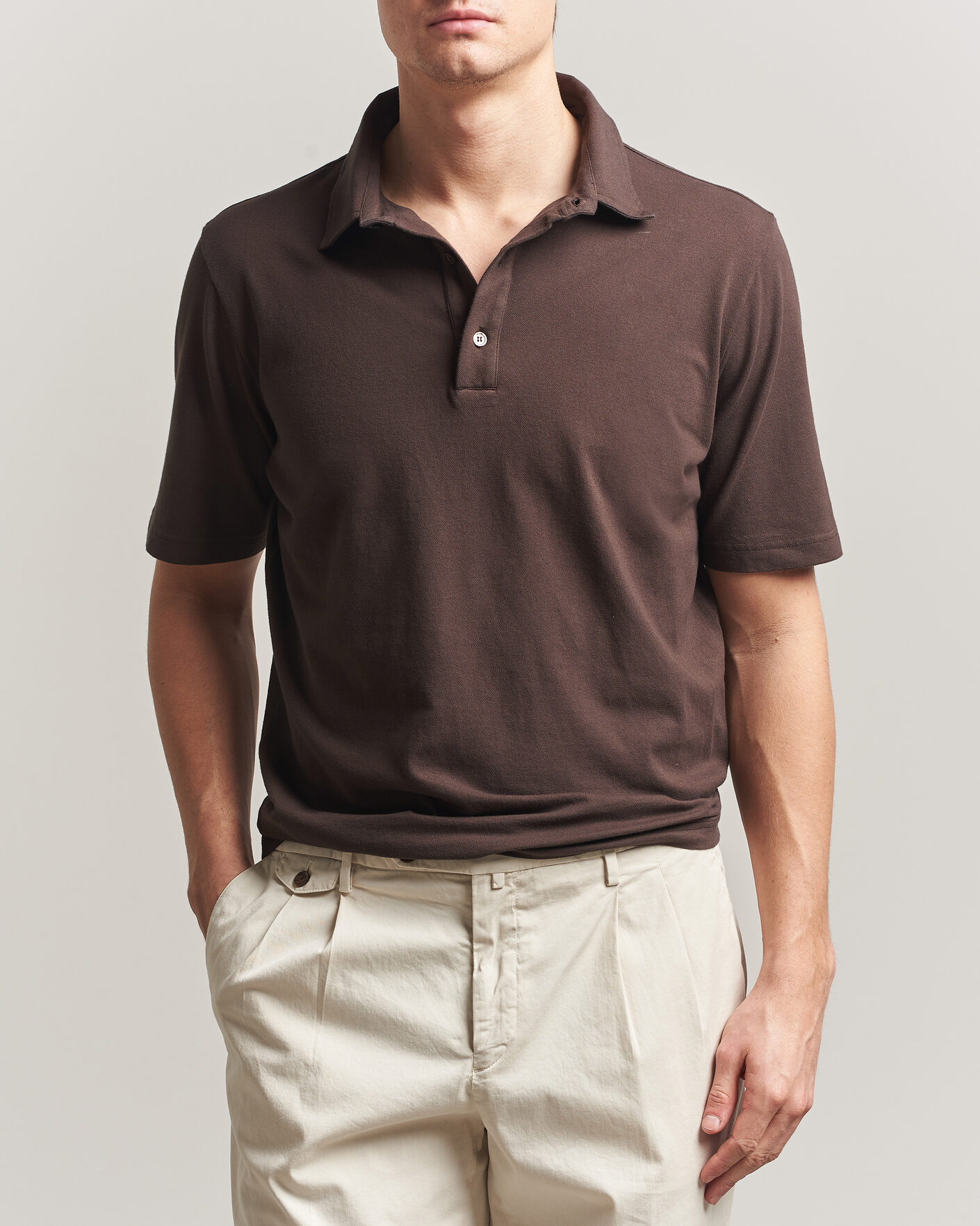 Uomini | Polo | Zanone | Soft Cotton Piquet Polo Chocolate