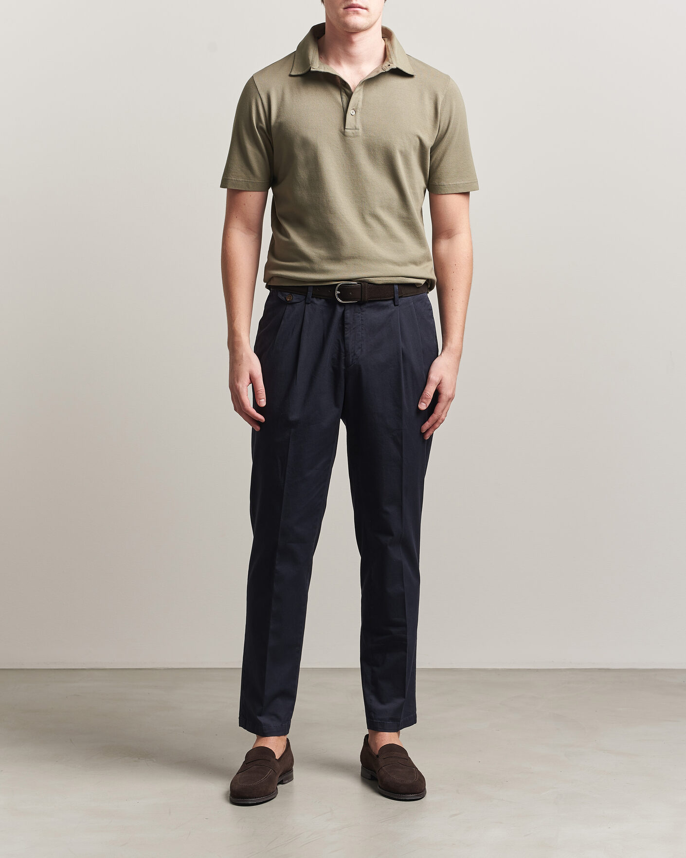 Uomini | Polo | Zanone | Soft Cotton Piquet Polo Taupe