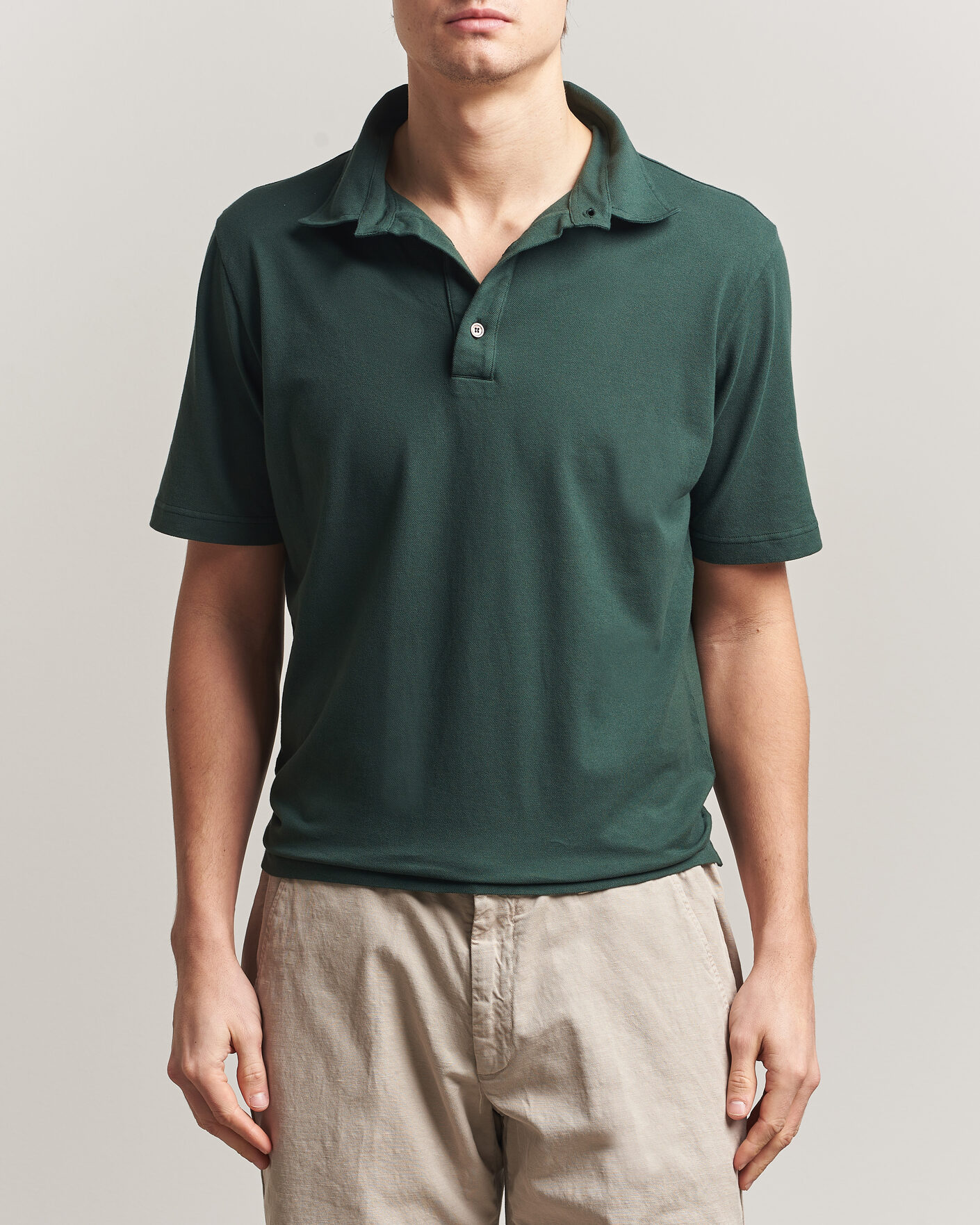 Uomini | Polo | Zanone | Soft Cotton Piquet Polo Dark Green