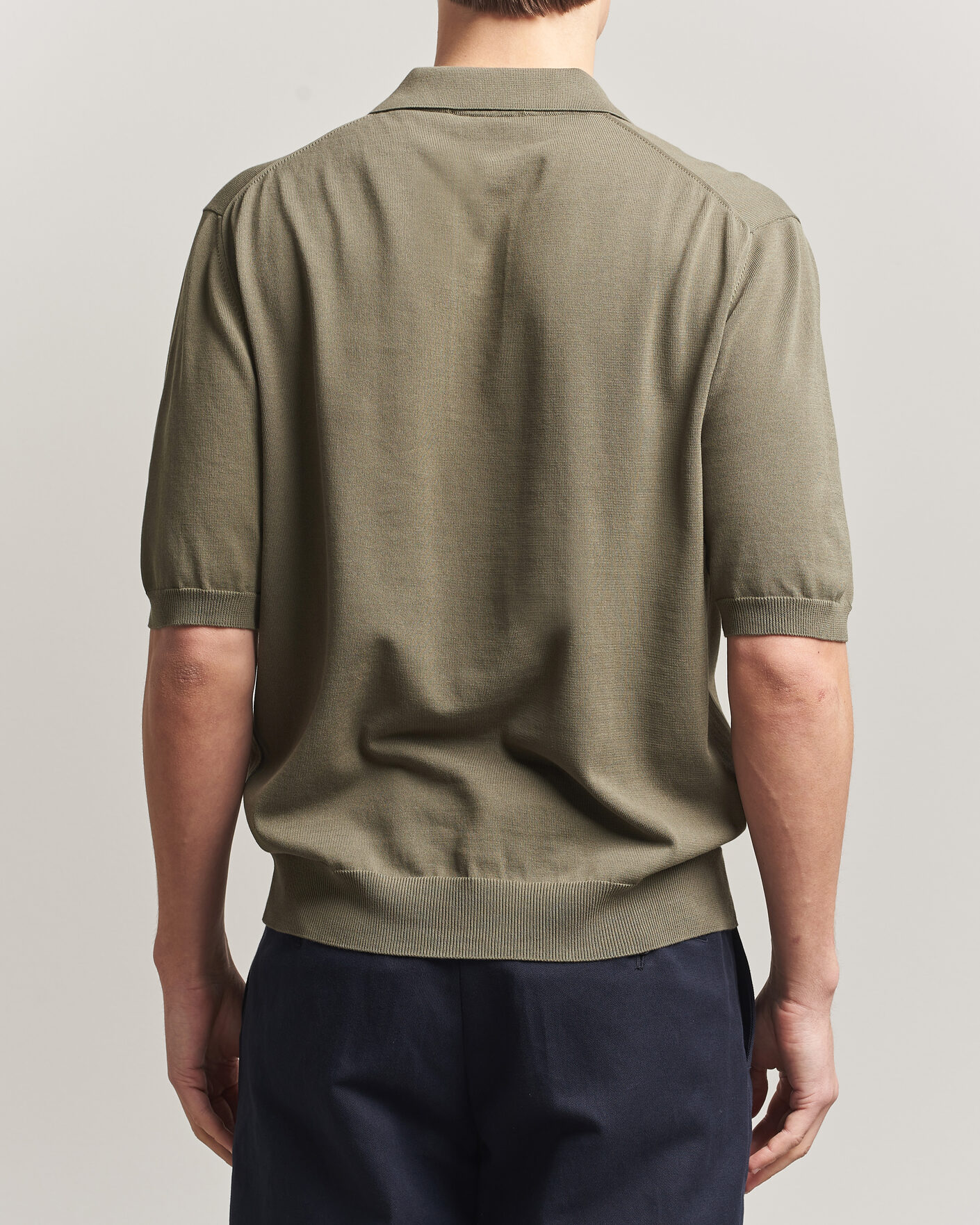 Uomini | Polo | Zanone | Knitted Cotton Polo Olive