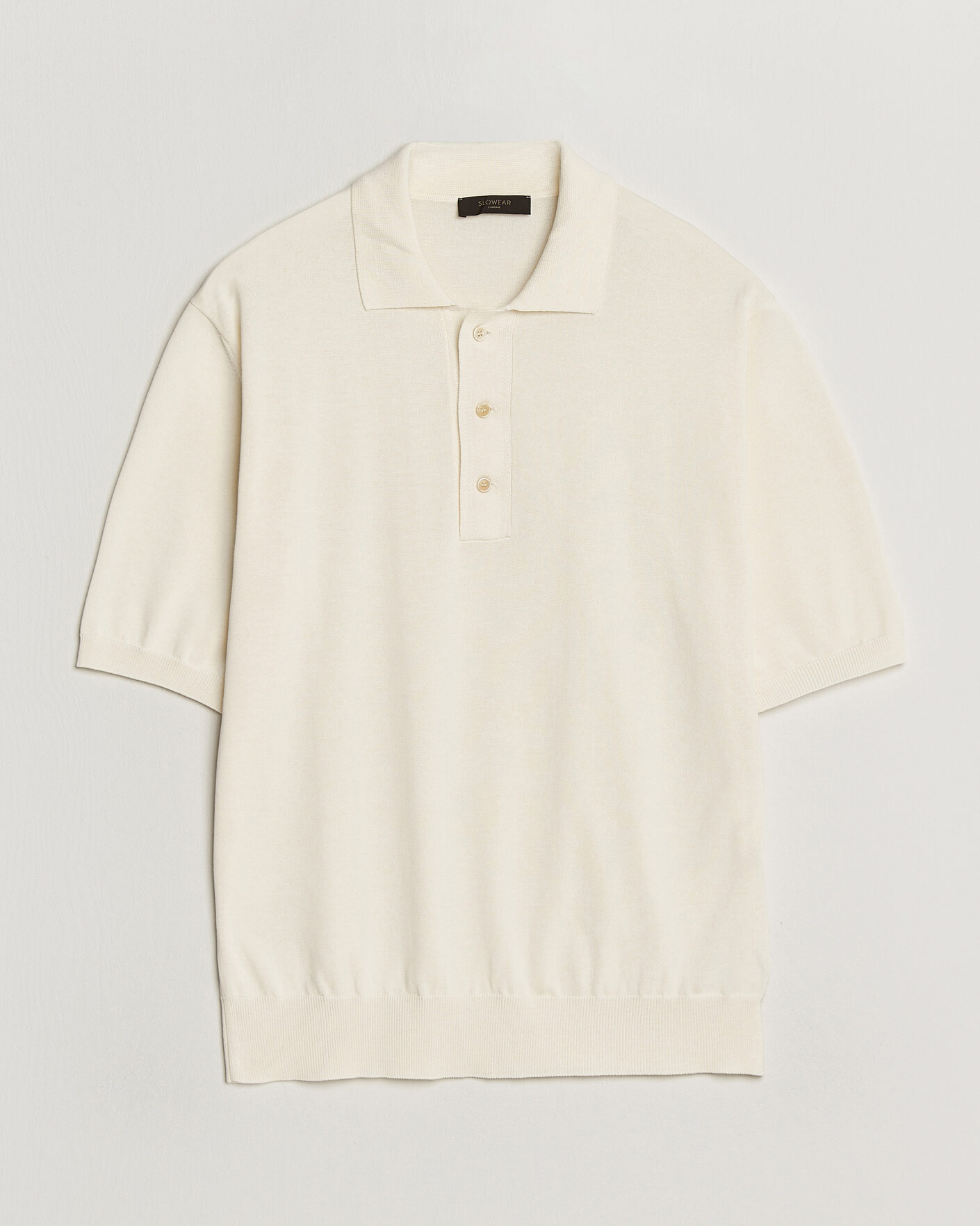 Uomini | Polo | Zanone | Knitted Cotton Polo Off White