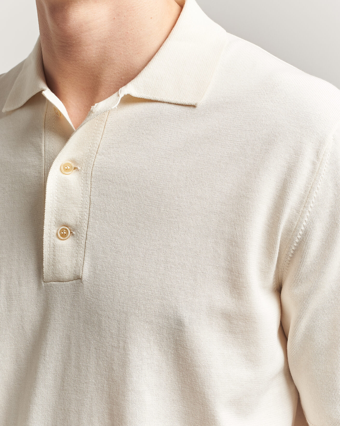 Uomini | Polo | Zanone | Knitted Cotton Polo Off White