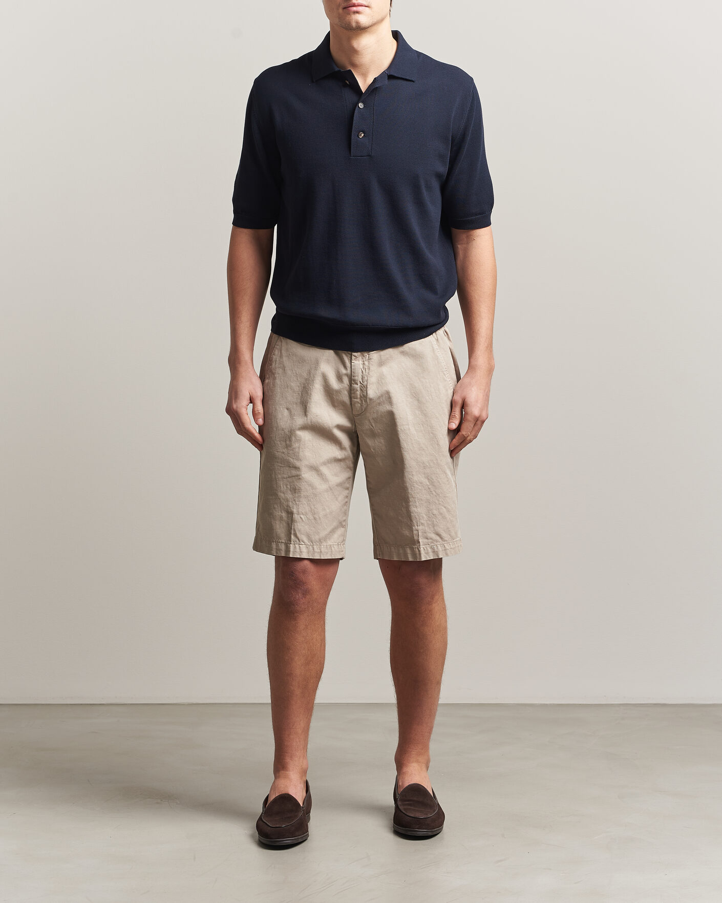 Uomini | Polo | Zanone | Knitted Cotton Polo Navy