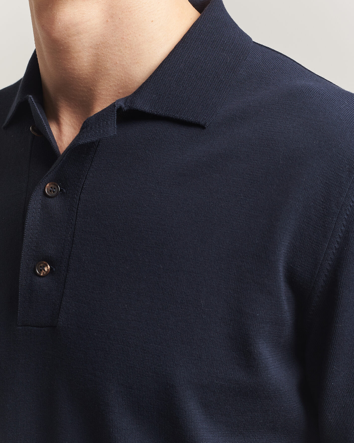 Uomini | Polo | Zanone | Knitted Cotton Polo Navy