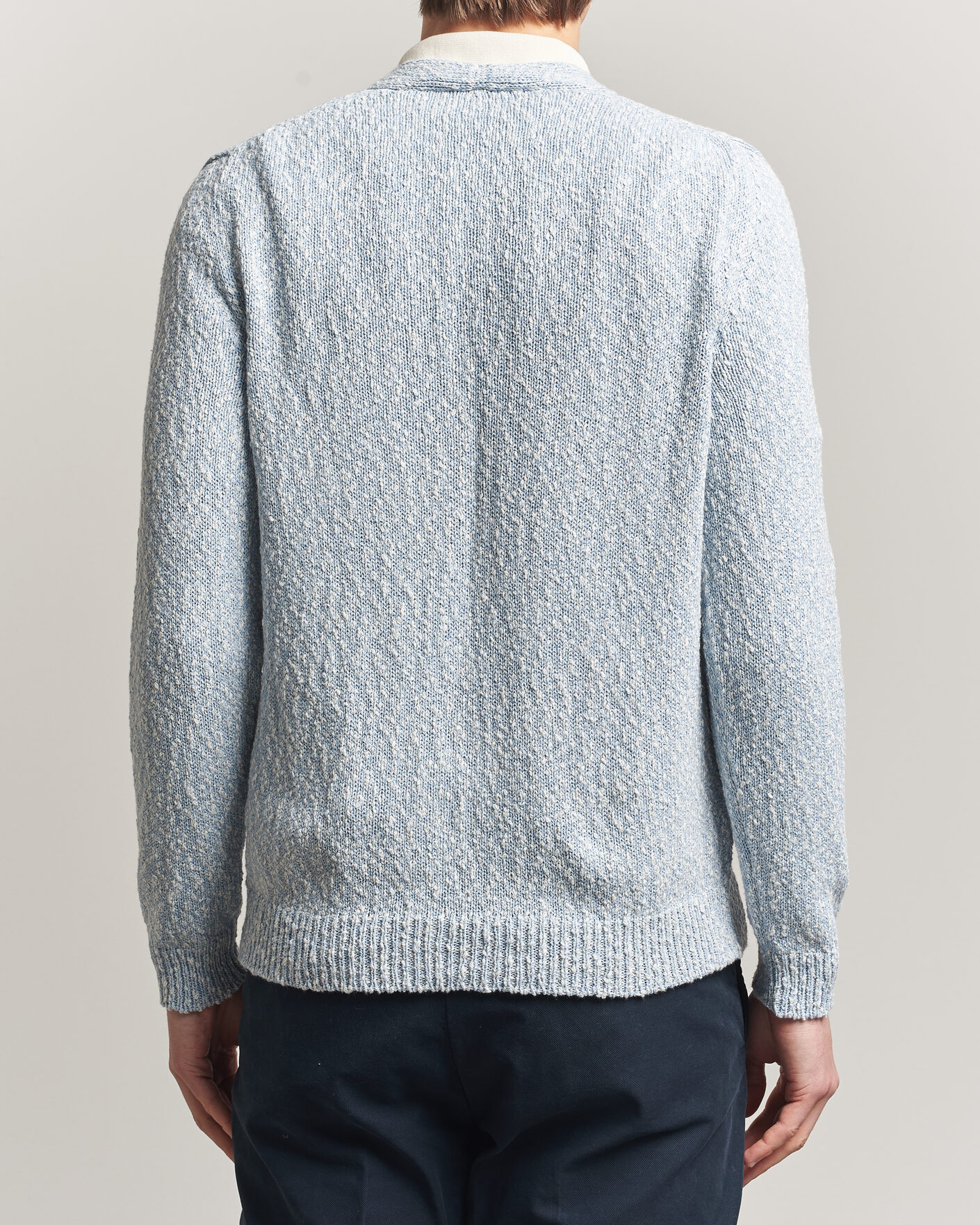 Uomini | Maglieria | Zanone | Mouline Cardigan Sky Blue