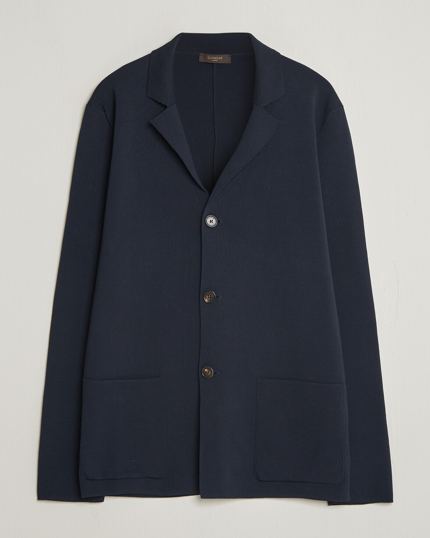 Uomini | Blazers | Zanone | Knitted Cotton Blazer Navy