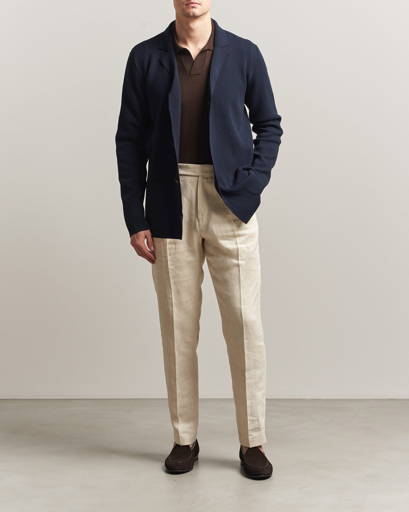 Uomini | Blazers | Zanone | Knitted Cotton Blazer Navy
