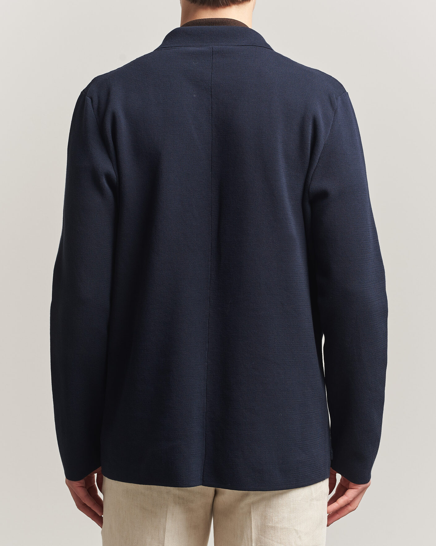 Uomini | Blazers | Zanone | Knitted Cotton Blazer Navy