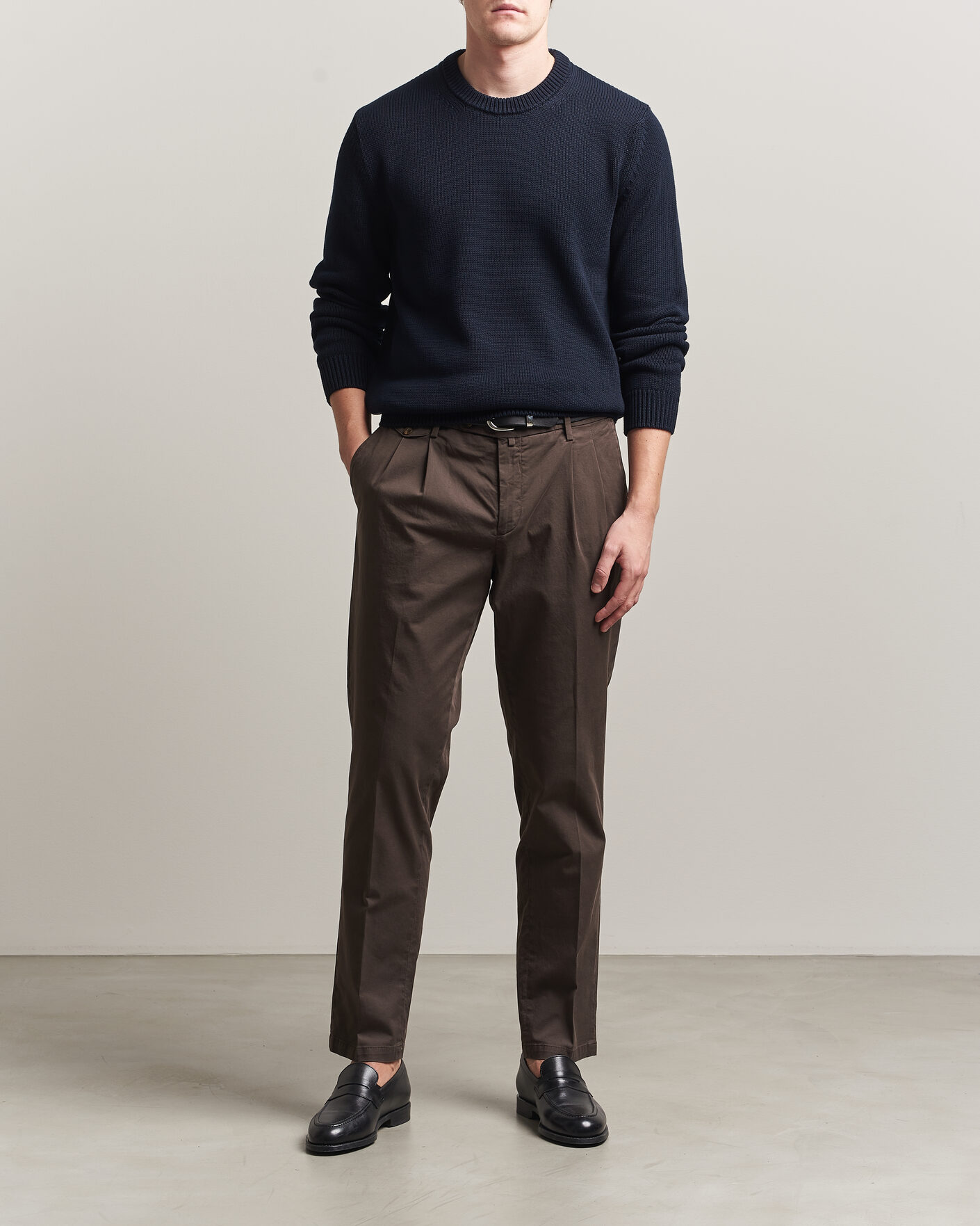 Uomini | Maglieria | Zanone | Soft Cotton Crew Neck Sweater Navy