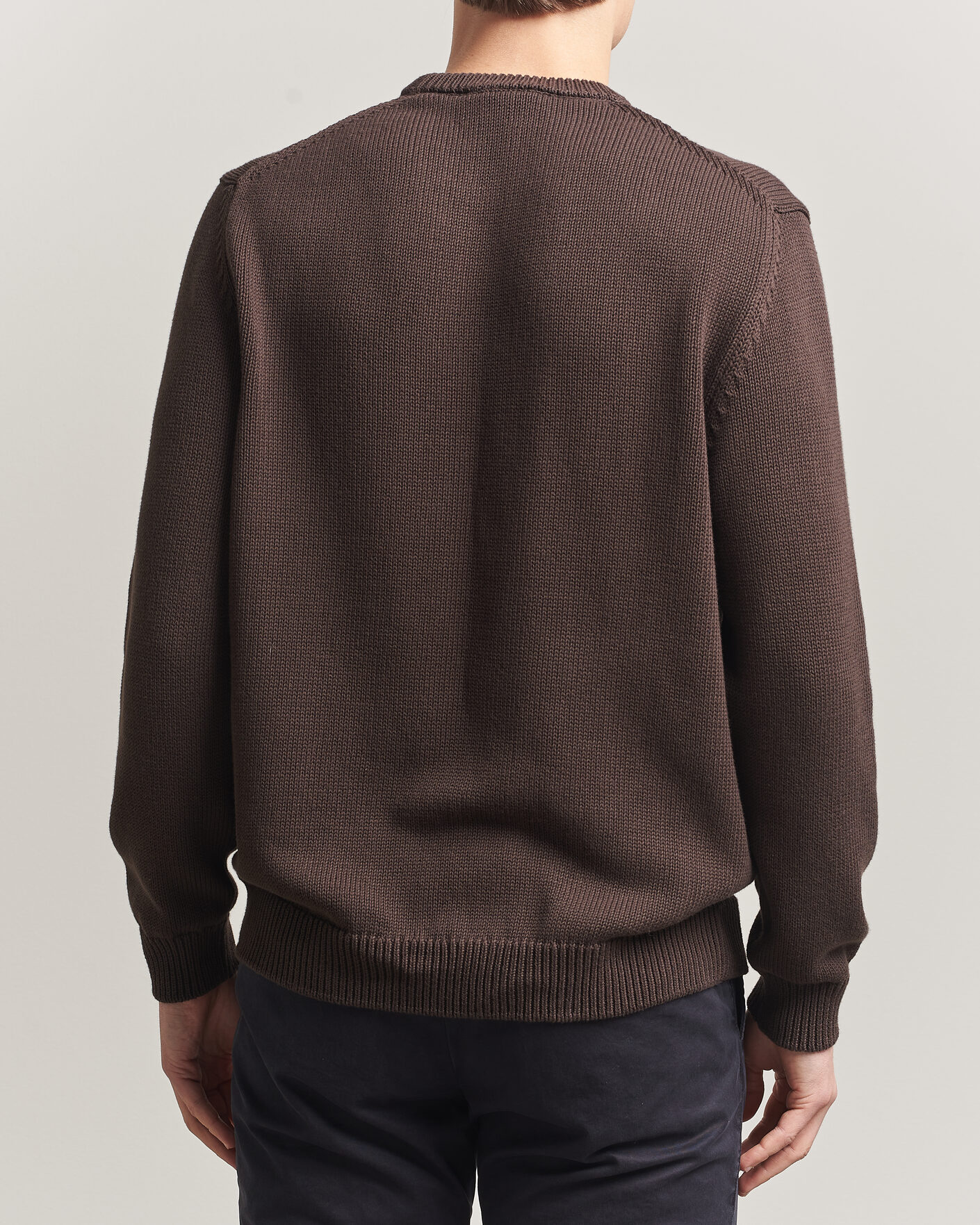 Uomini | Maglieria | Zanone | Soft Cotton Crew Neck Sweater Chocolate