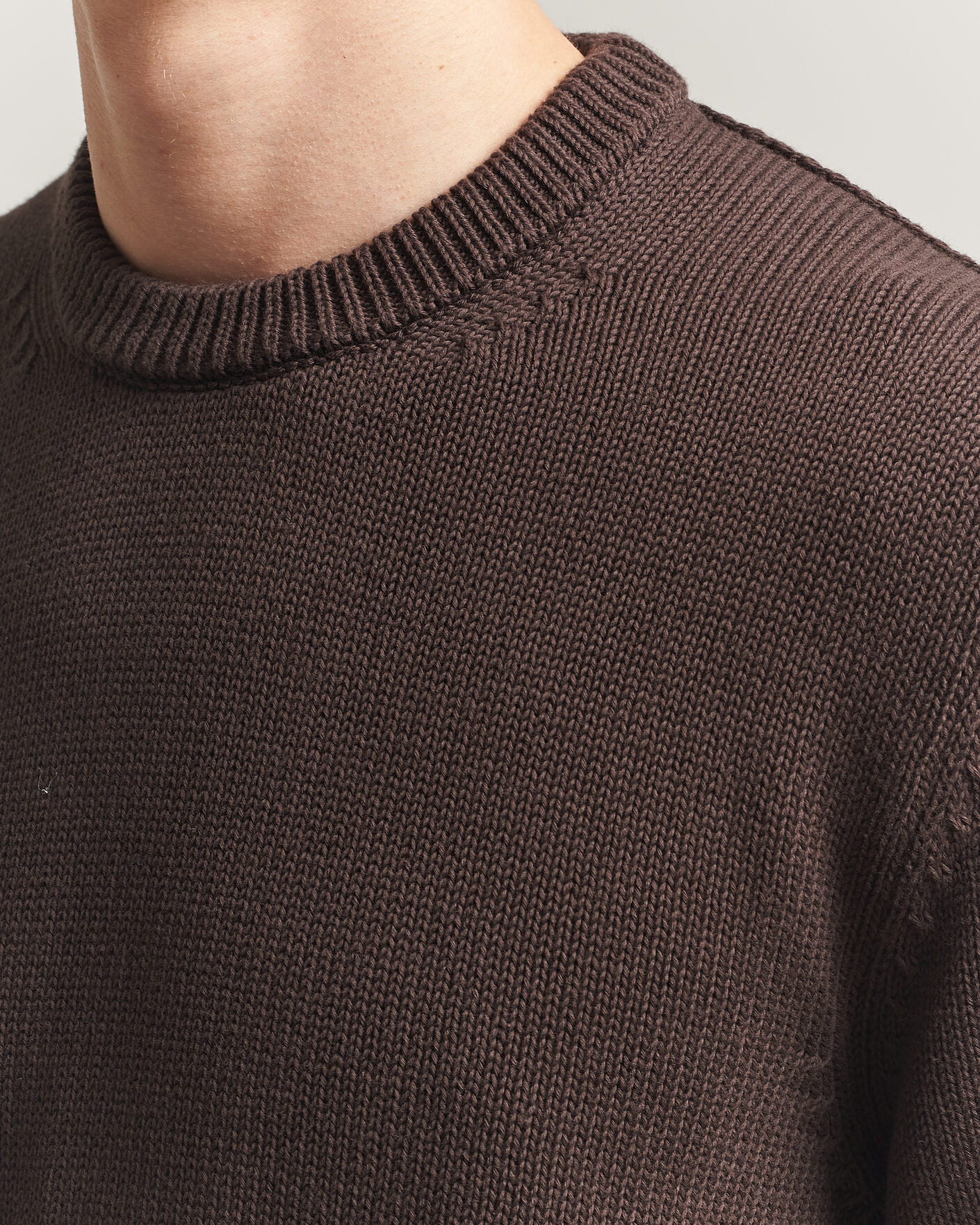 Uomini | Maglieria | Zanone | Soft Cotton Crew Neck Sweater Chocolate