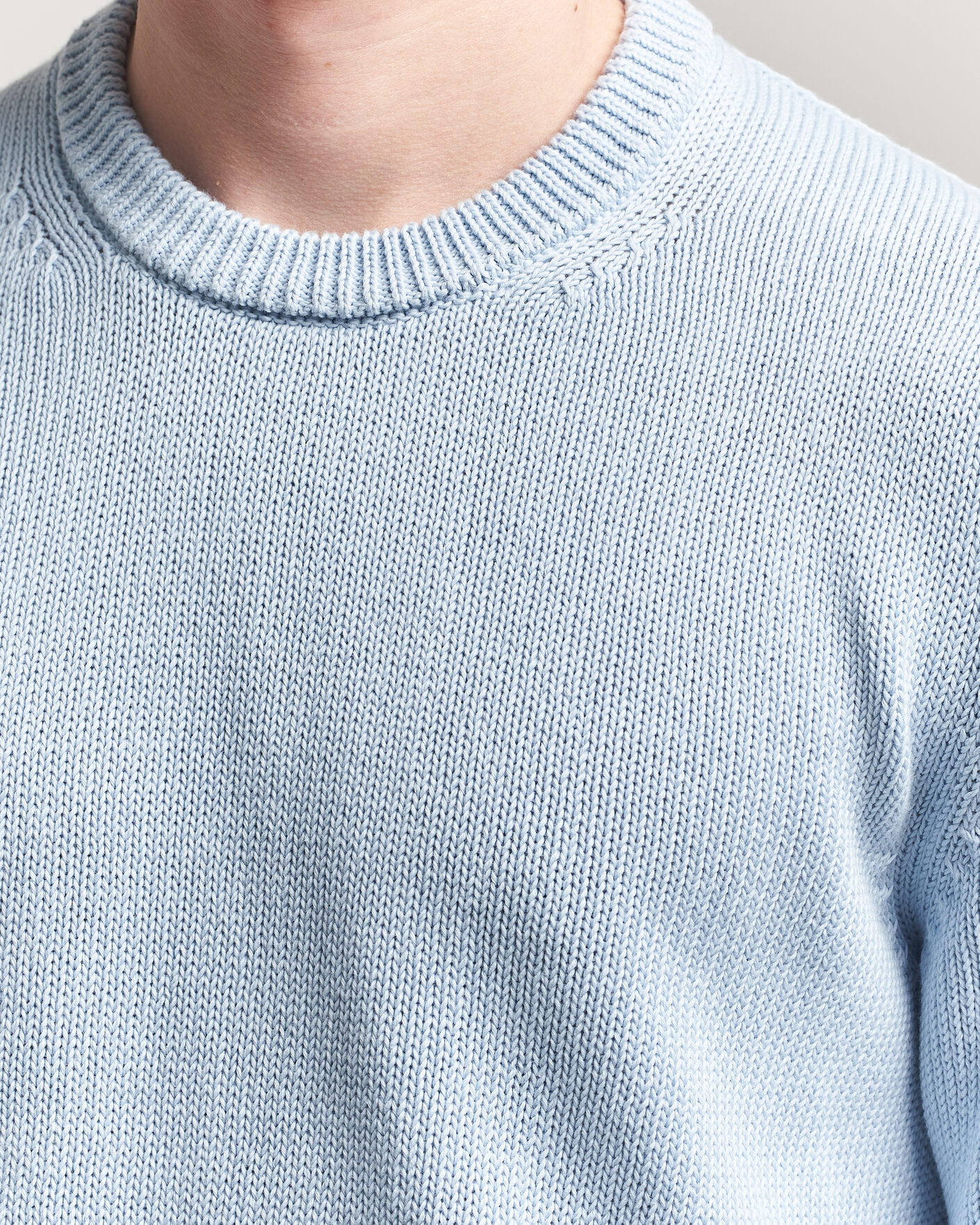 Uomini | Maglieria | Zanone | Soft Cotton Crew Neck Sweater Sky Blue