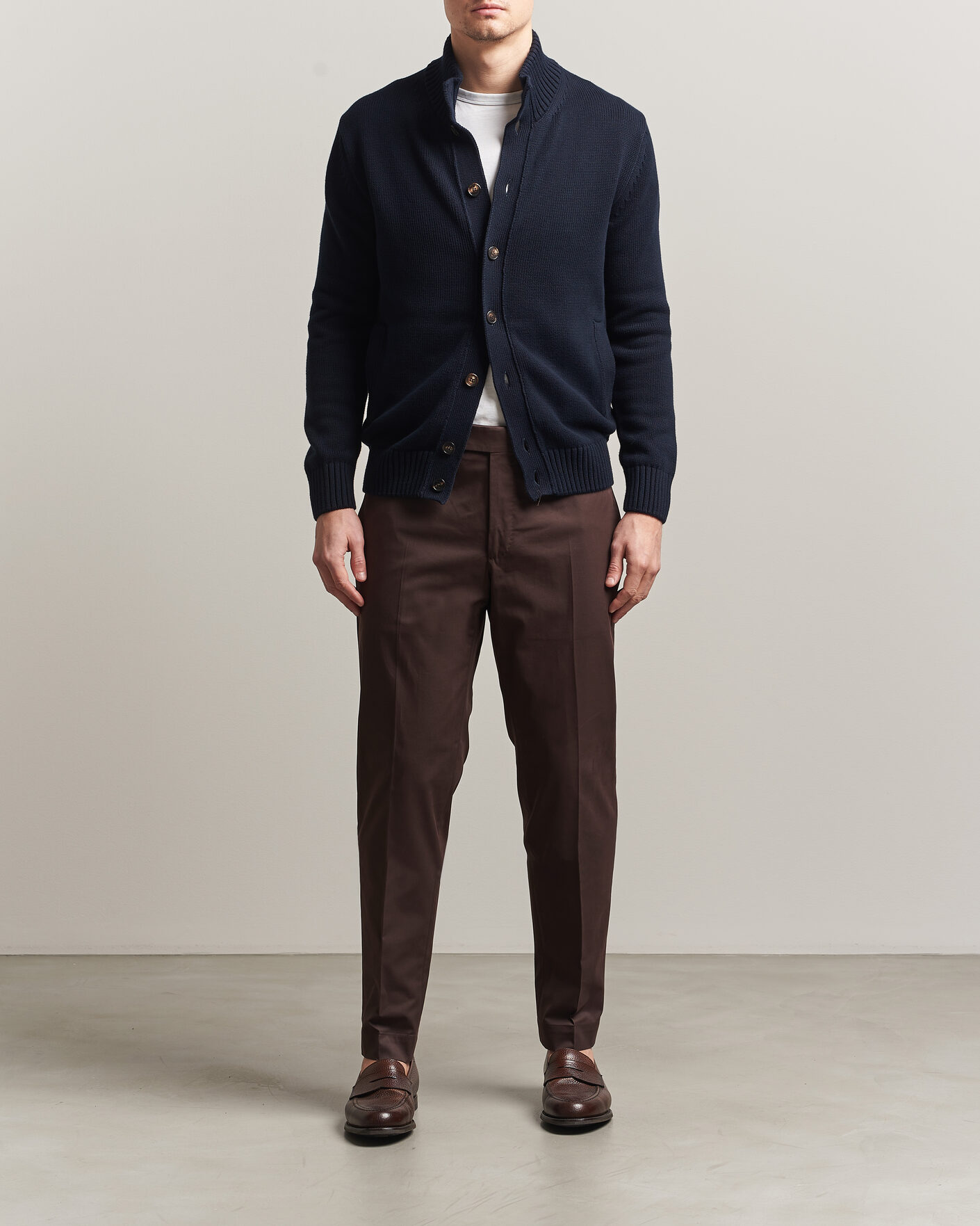 Uomini | Maglieria | Zanone | Soft Cotton Chioto Cardigan Navy