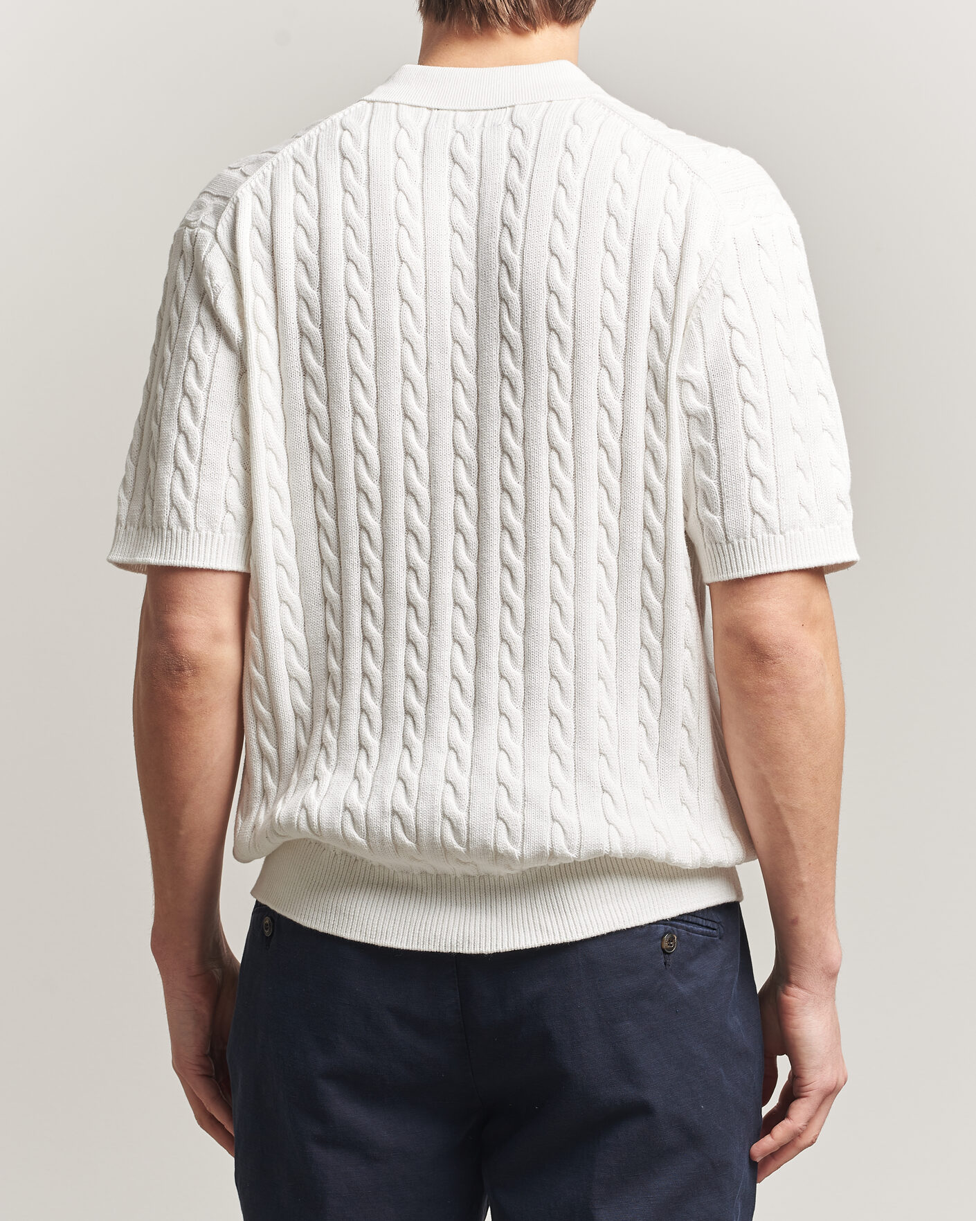 Uomini | Polo | BEAMS PLUS | Short Sleeve Cable Polo White