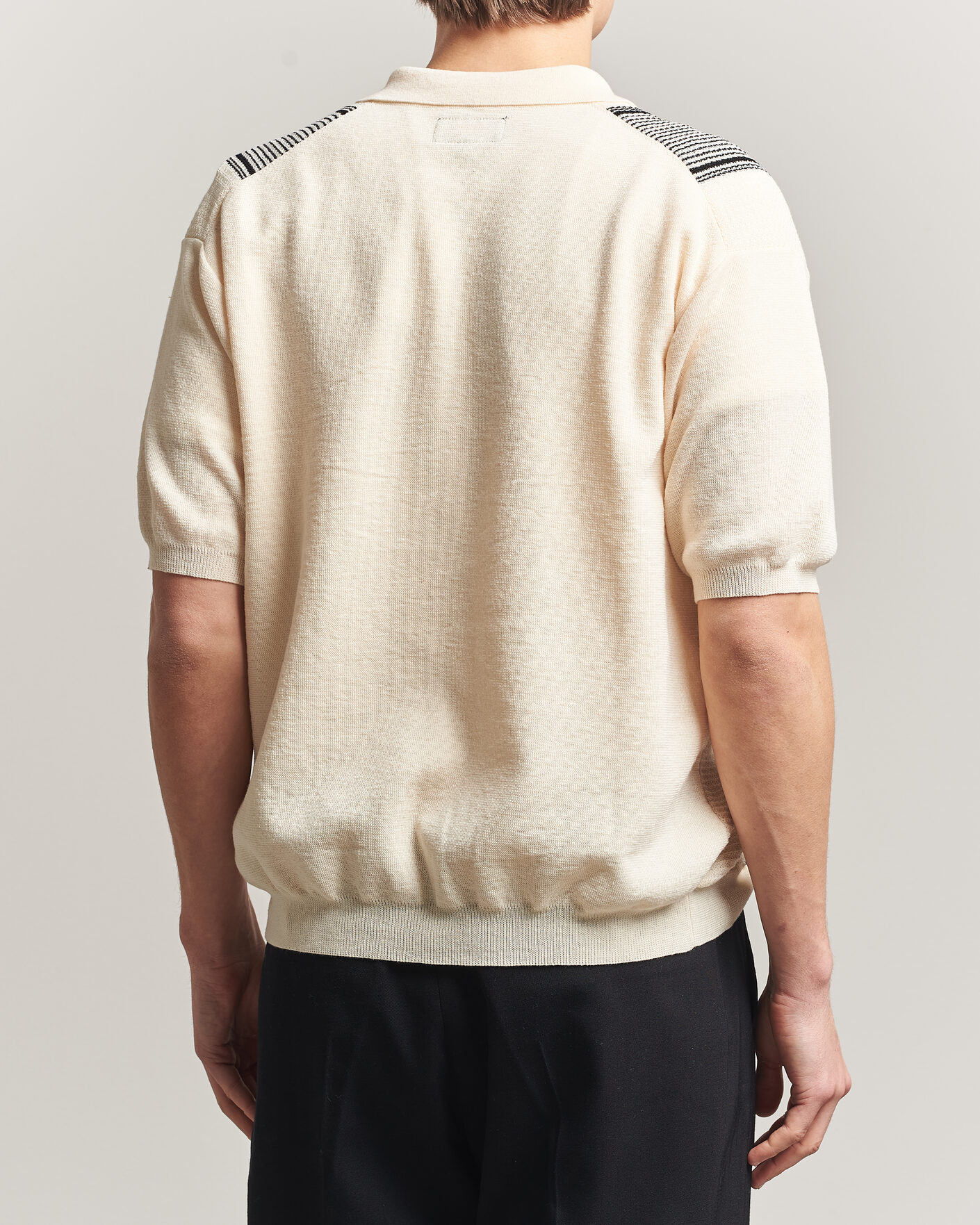 Uomini | Polo | BEAMS PLUS | Zip Knit Striped Polo Off White