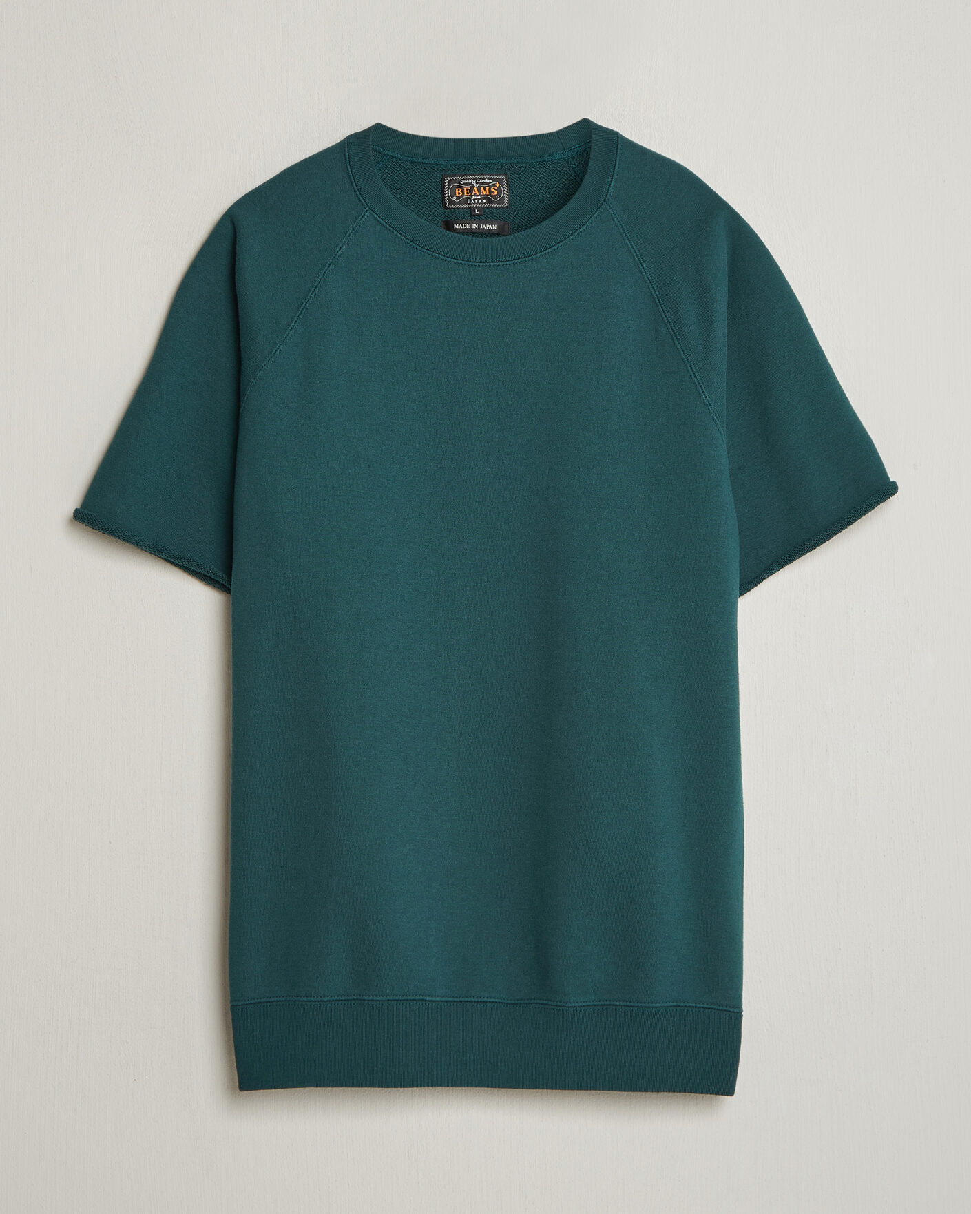 Uomini | T-shirt | BEAMS PLUS | Short Sleeve Cut Off Sweat Dark Green