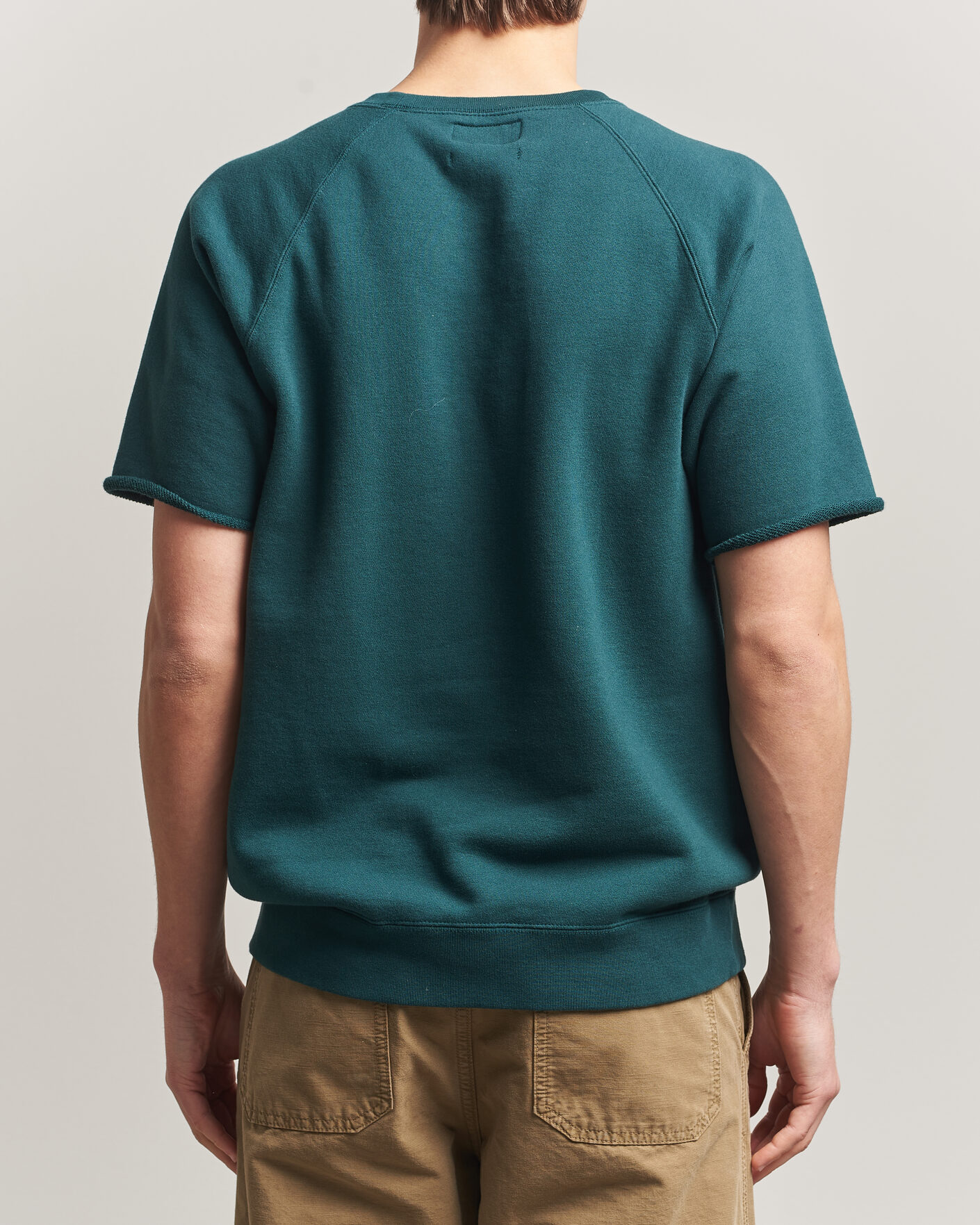 Uomini | T-shirt | BEAMS PLUS | Short Sleeve Cut Off Sweat Dark Green