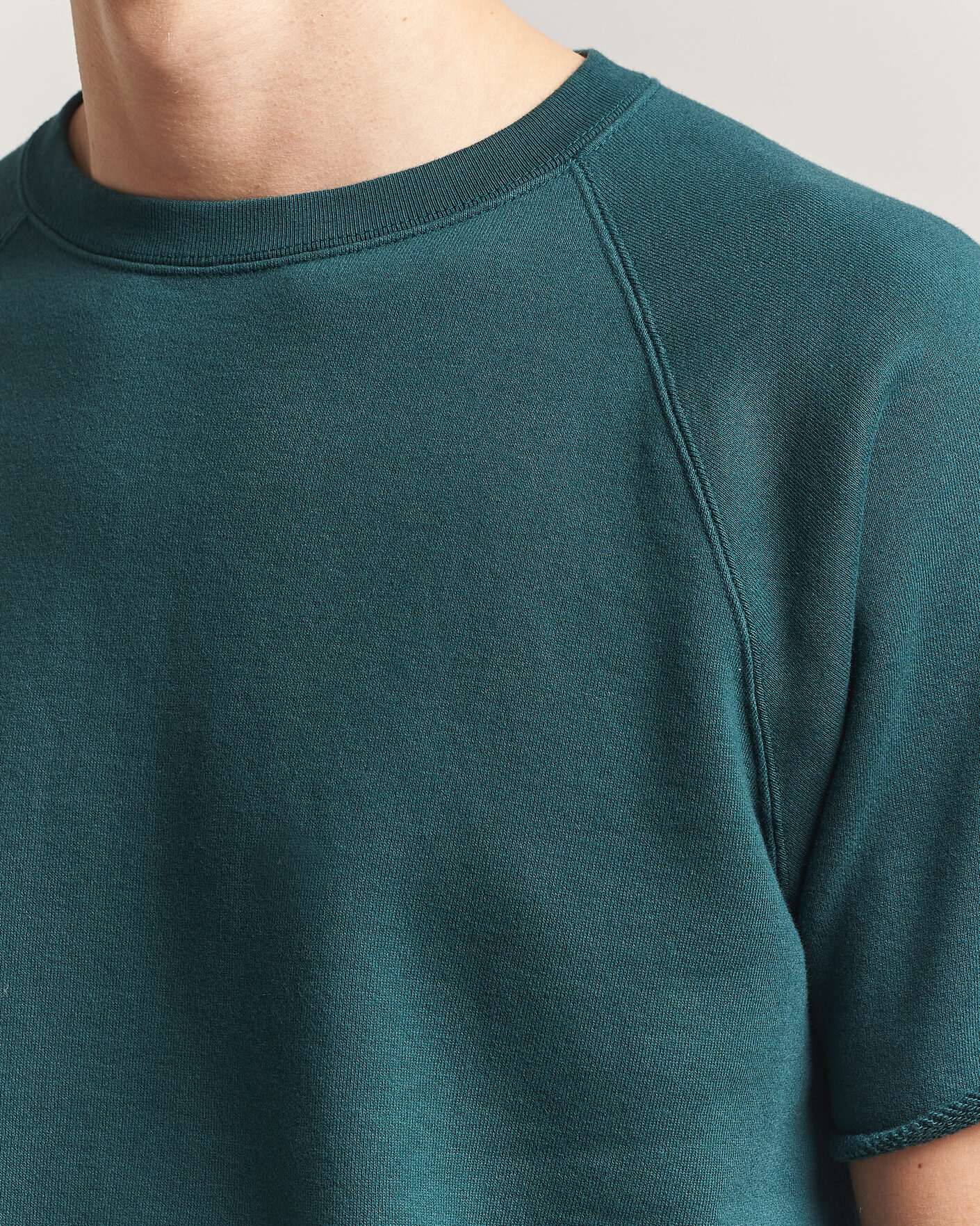 Uomini | T-shirt | BEAMS PLUS | Short Sleeve Cut Off Sweat Dark Green