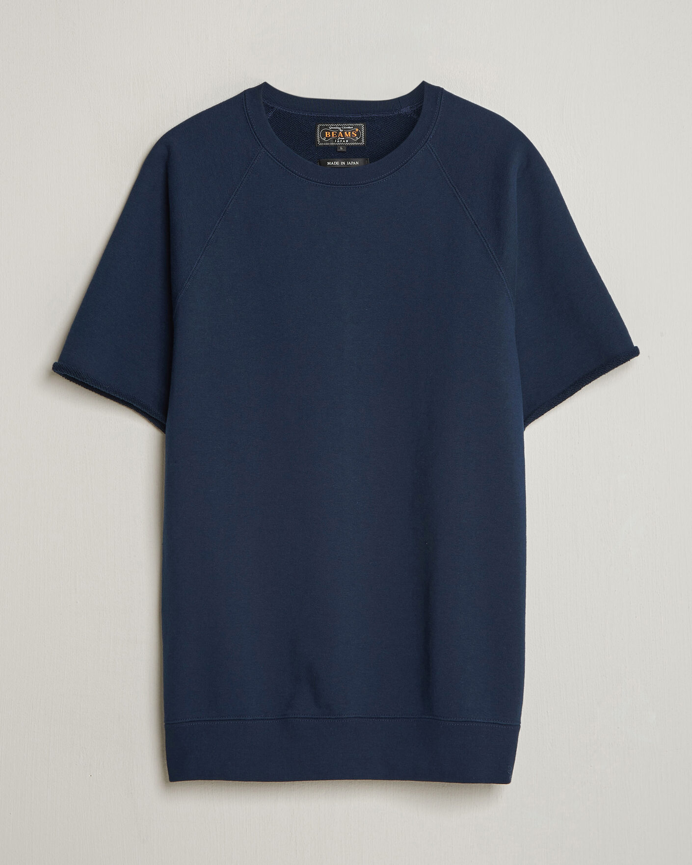 Uomini | T-shirt | BEAMS PLUS | Short Sleeve Cut Off Sweat Navy
