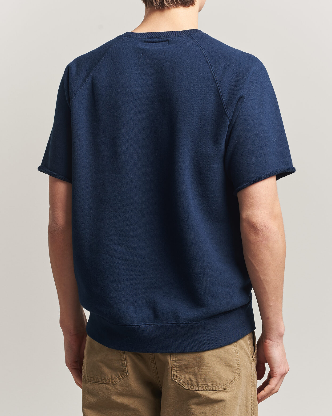 Uomini | T-shirt | BEAMS PLUS | Short Sleeve Cut Off Sweat Navy