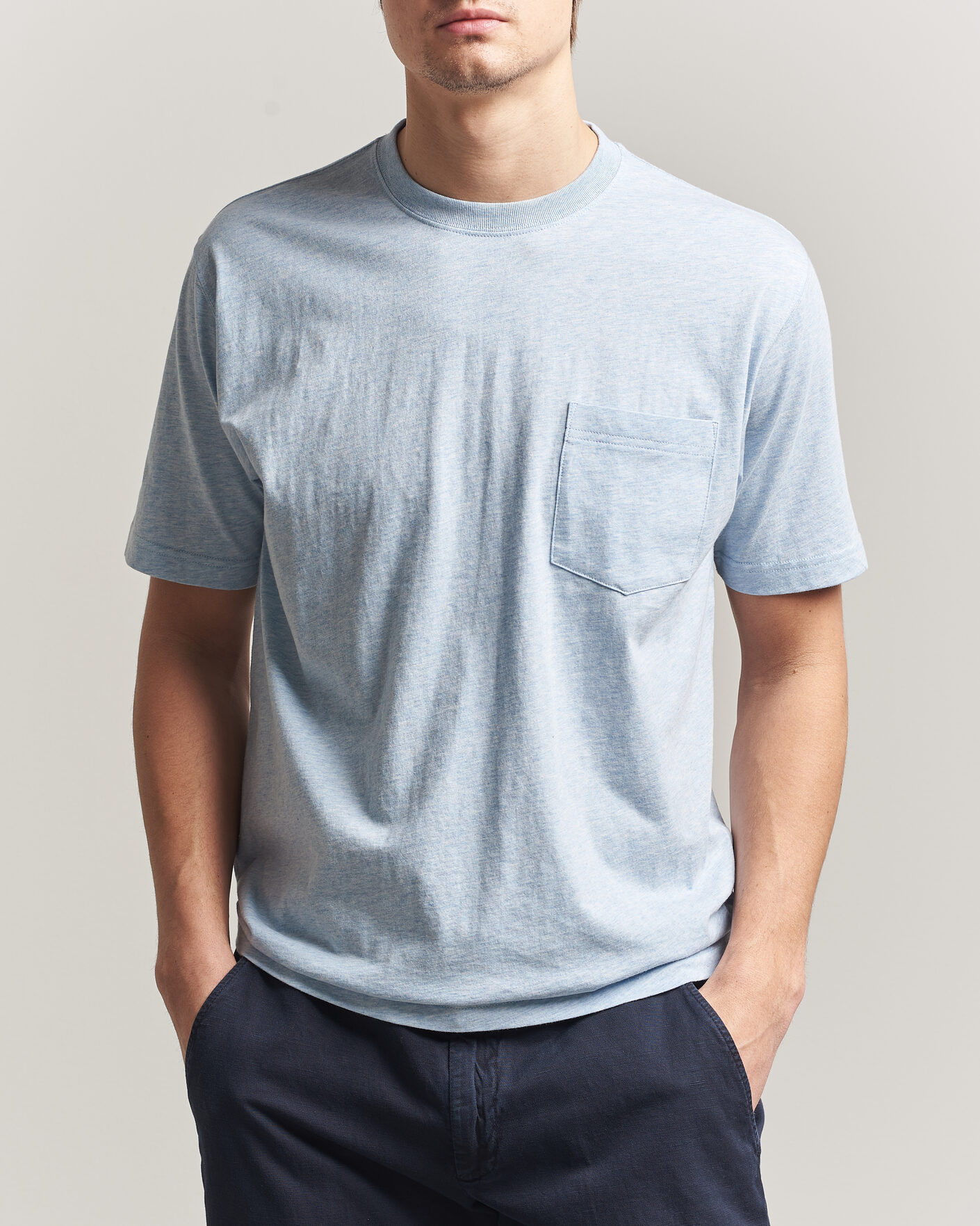 Uomini | T-shirt | BEAMS PLUS | Pocket Tee Sax Blue