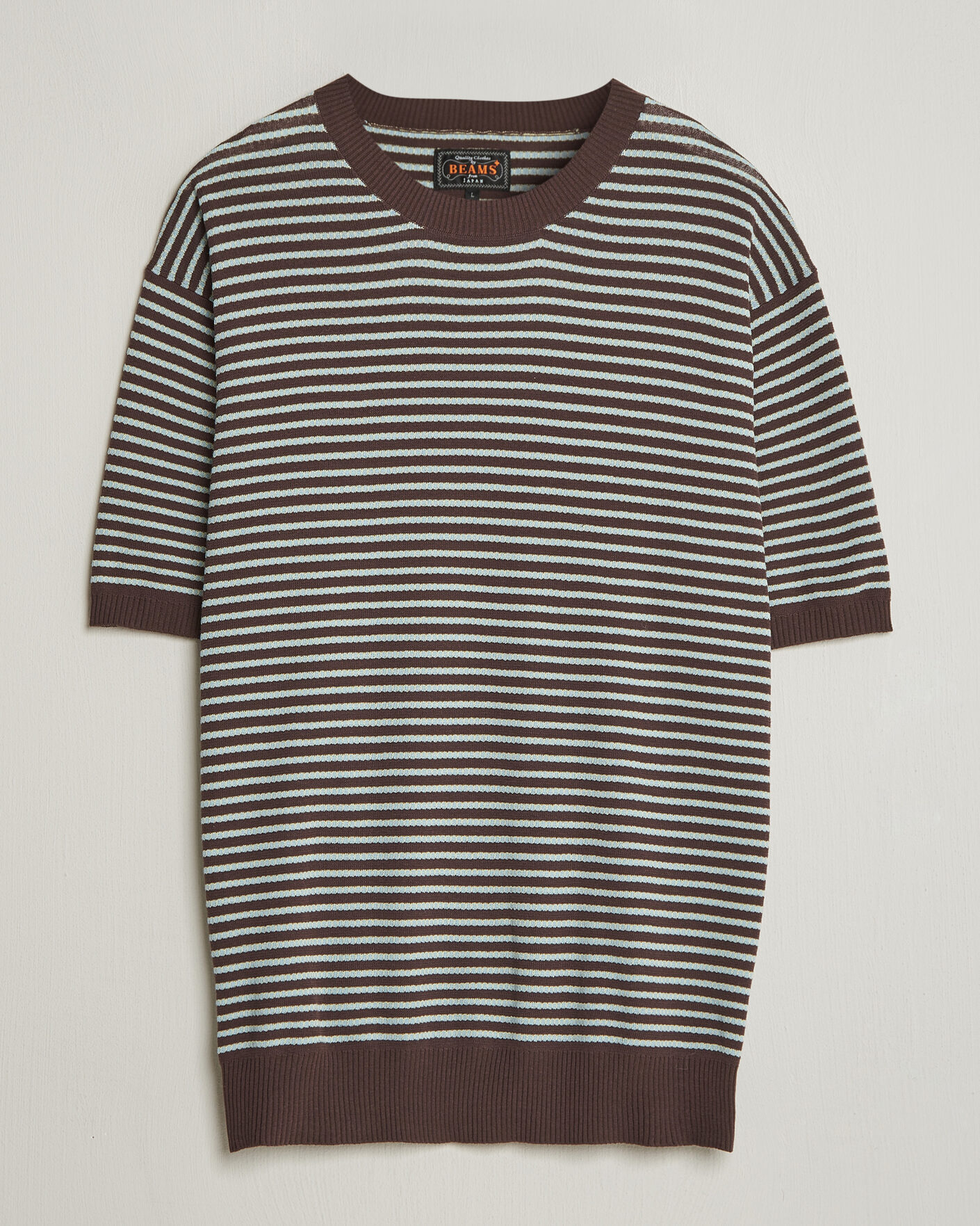 Uomini | T-shirt | BEAMS PLUS | Jacquard Knit T-Shirt Brown